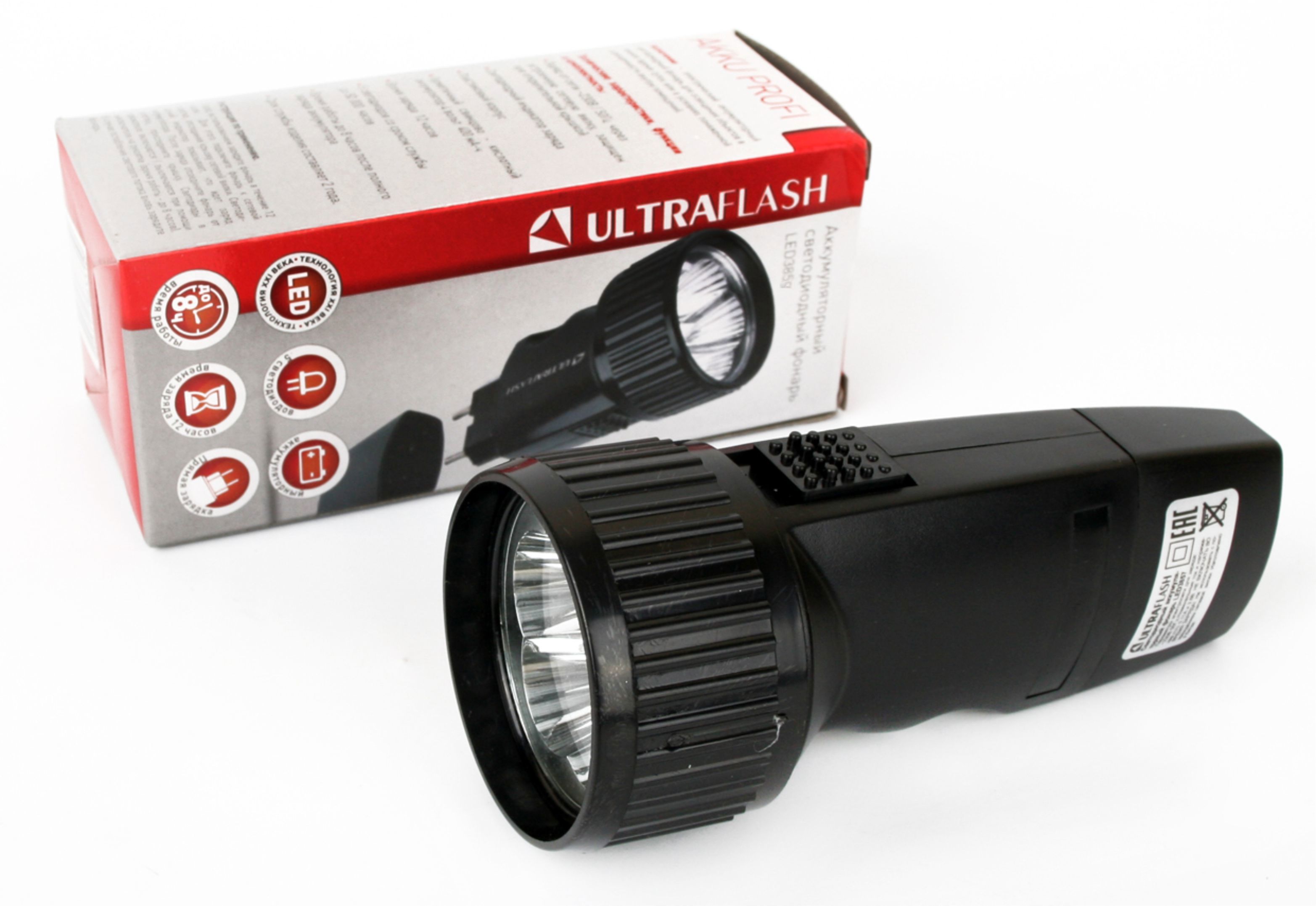Изображение товара ULTRAFLASH LED3859 Фонарь аккумуляторный 1 Вт 40 люмен 30 м IP22