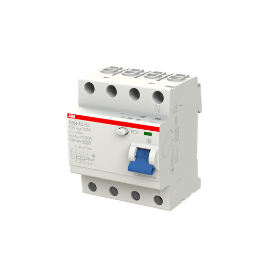 Изображение товара УЗО ABB F204 4P AC 25 А 30 мА 10 кА 2CSF204001R1250