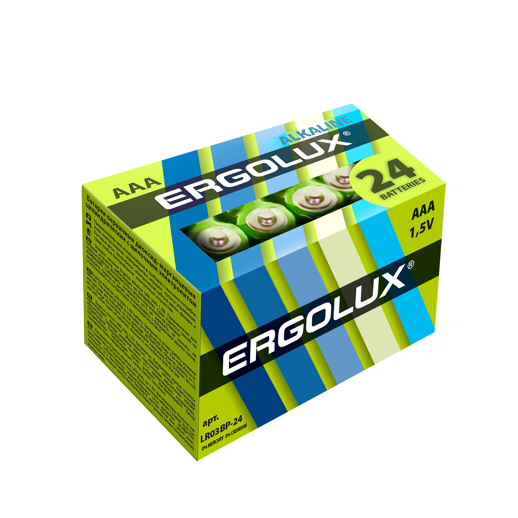 Изображение товара Батарейка Ergolux алкалиновая LR03 AAA 24 шт.