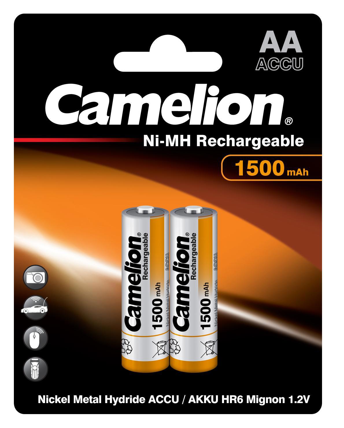 Изображение товара Аккумулятор Camelion Rechargeable Ni-Mh HR6 AA 1500 мАч 1.2В 2 шт.