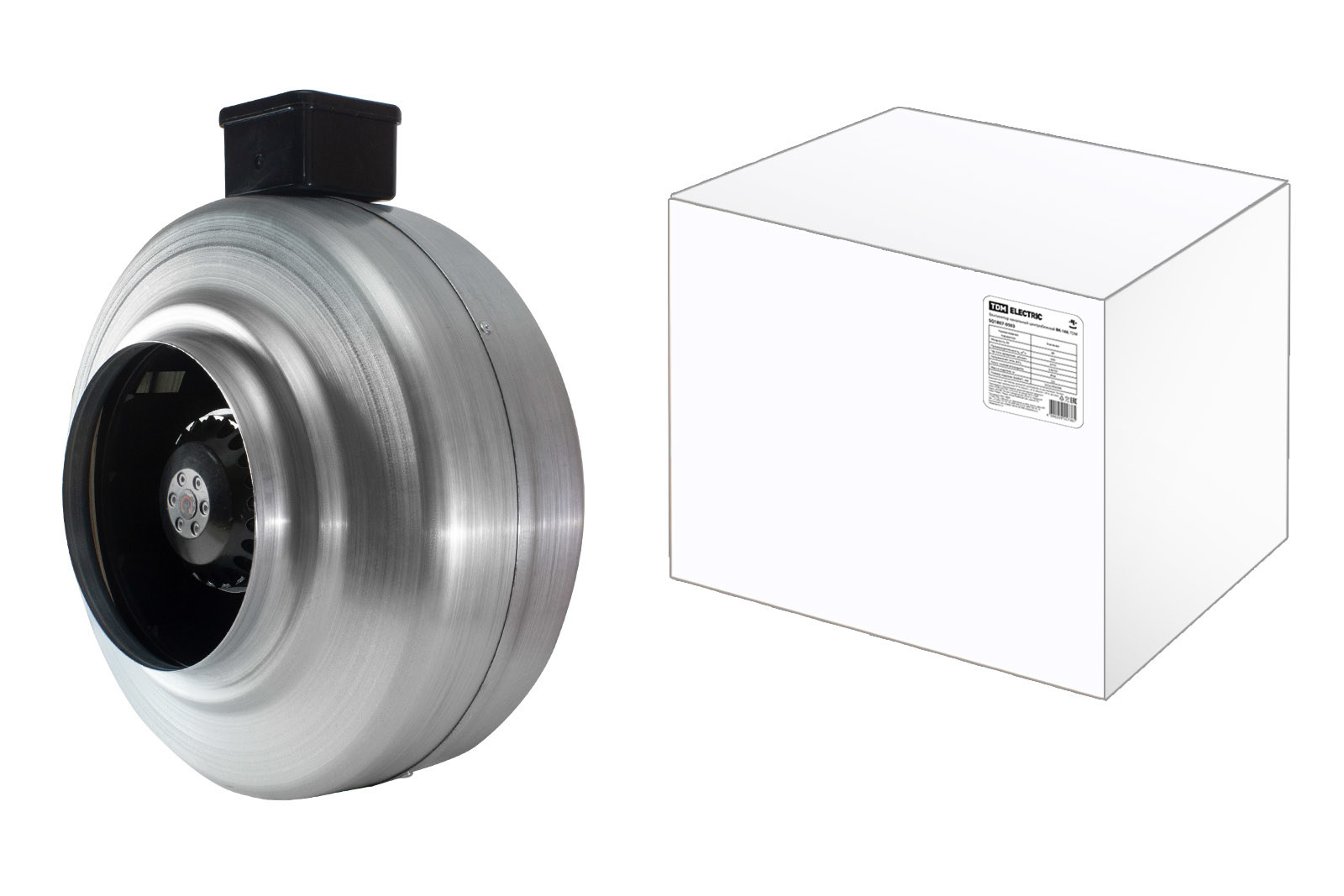 Изображение товара Вентилятор канальный центробежный Tdm electric SQ1807-0503 D160 мм 55 дБ 600 м³/ч цвет серебряный