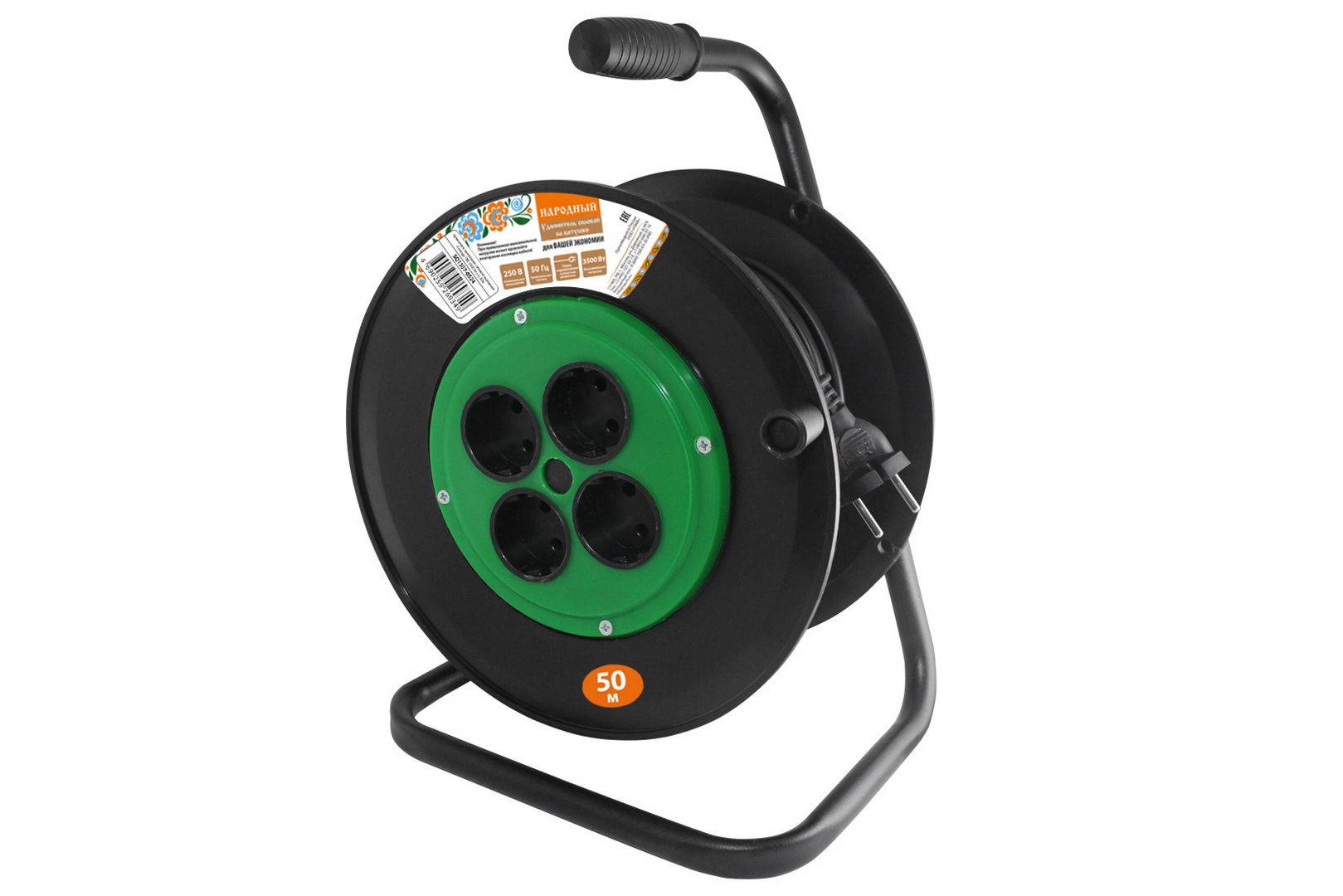 Изображение товара Удлинитель на катушке Tdm electric SQ1307-0524 4 розетки, 50 м Изображение товара Удлинитель на катушке Tdm electric SQ1307-0524 4 розетки, 50 м