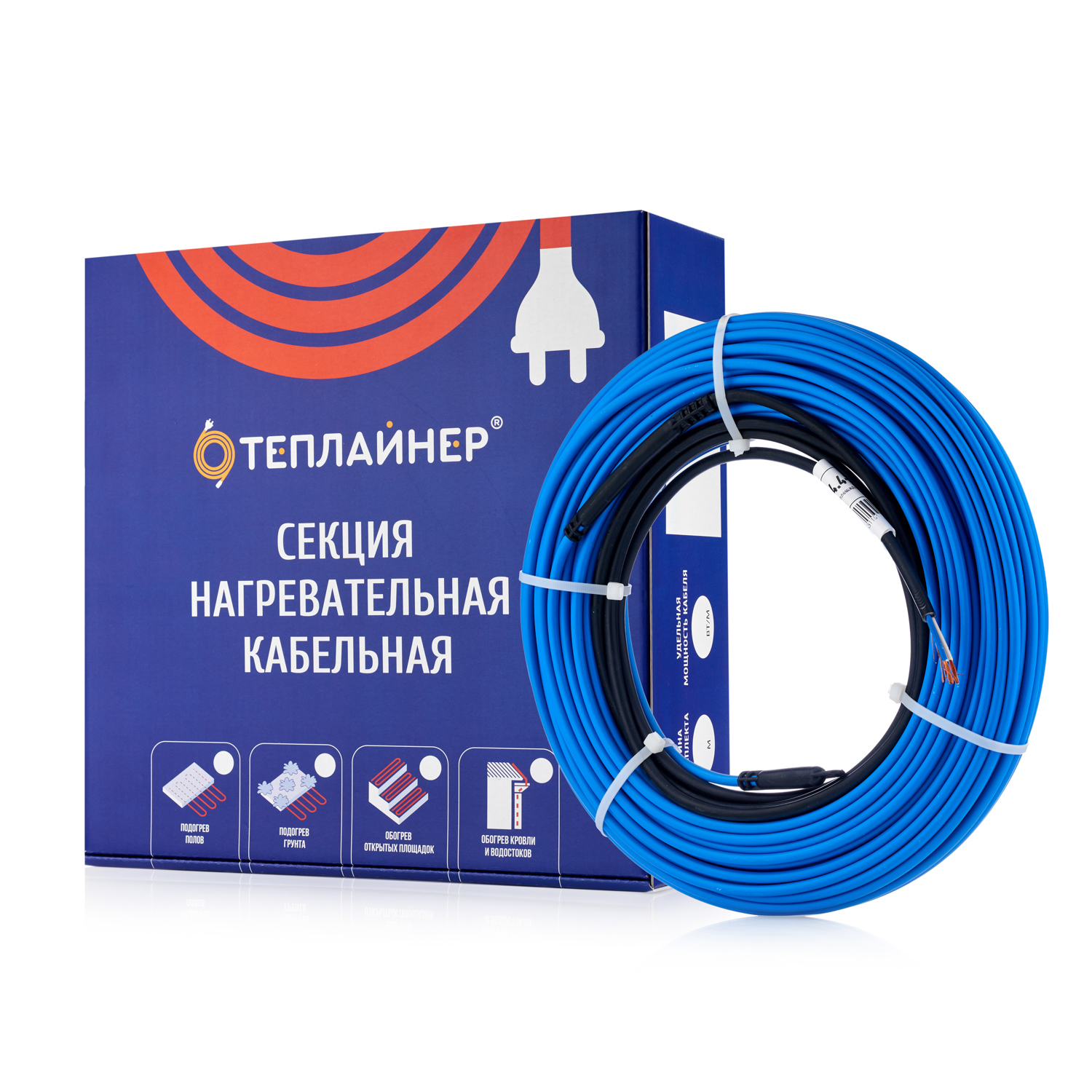 Изображение товара Нагревательный кабель для теплого пола Теплайнер 15 м 300 Вт РФ