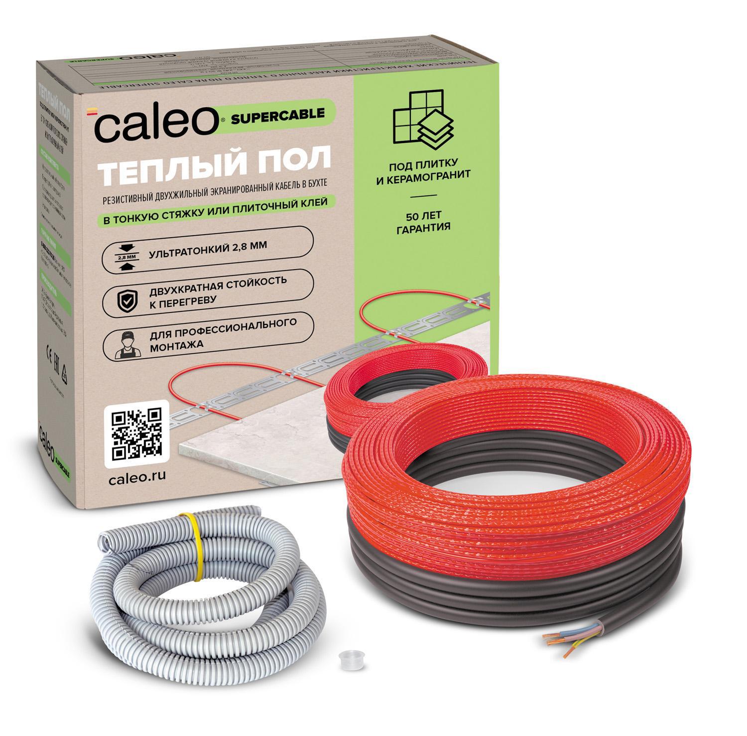 Изображение товара Нагревательный кабель для теплого пола CALEO Supercable 18W-30 30 м, 540 Вт, для влажных помещений