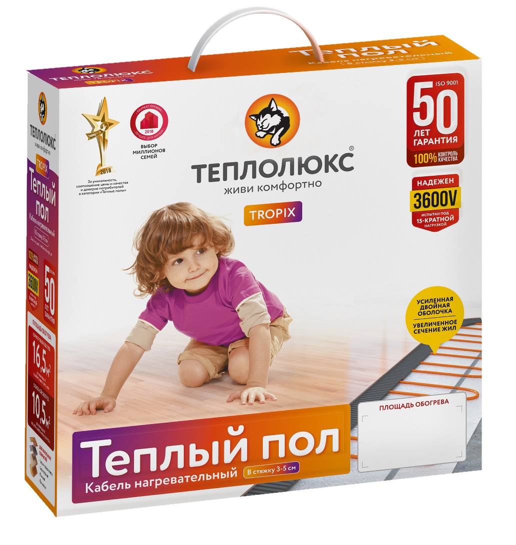 Изображение товара Нагревательный кабель для теплого пола Теплолюкс 21 м, 340 Вт