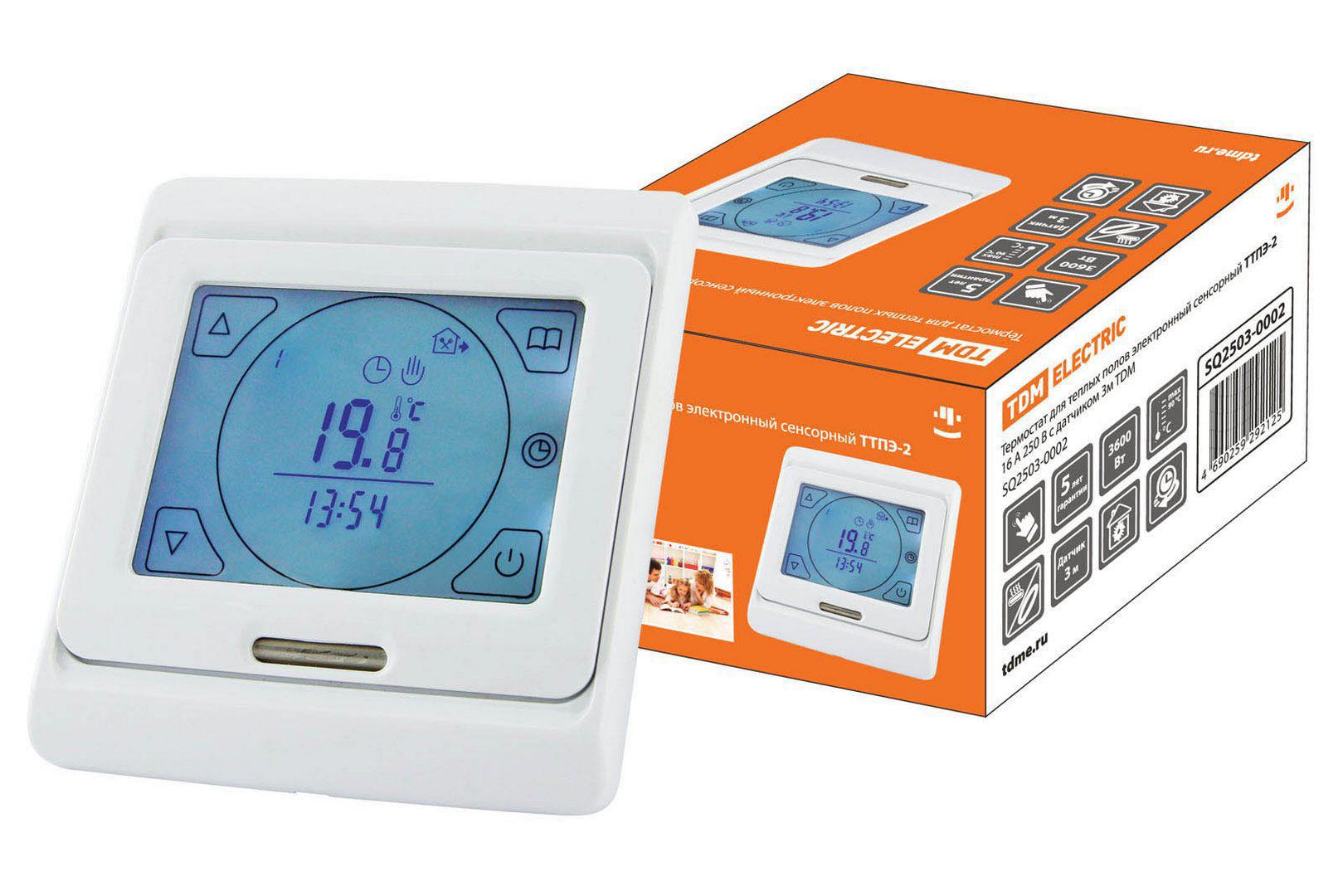 Изображение товара Цифровой программируемый термостат TDM Electric SQ2503-0002 белый для отопления