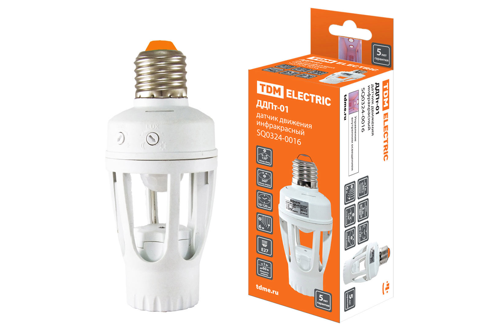 Изображение товара SQ0324-0016 Датчик движения TDM ELECTRIC 60Вт 230В IP20 56x56x131.3