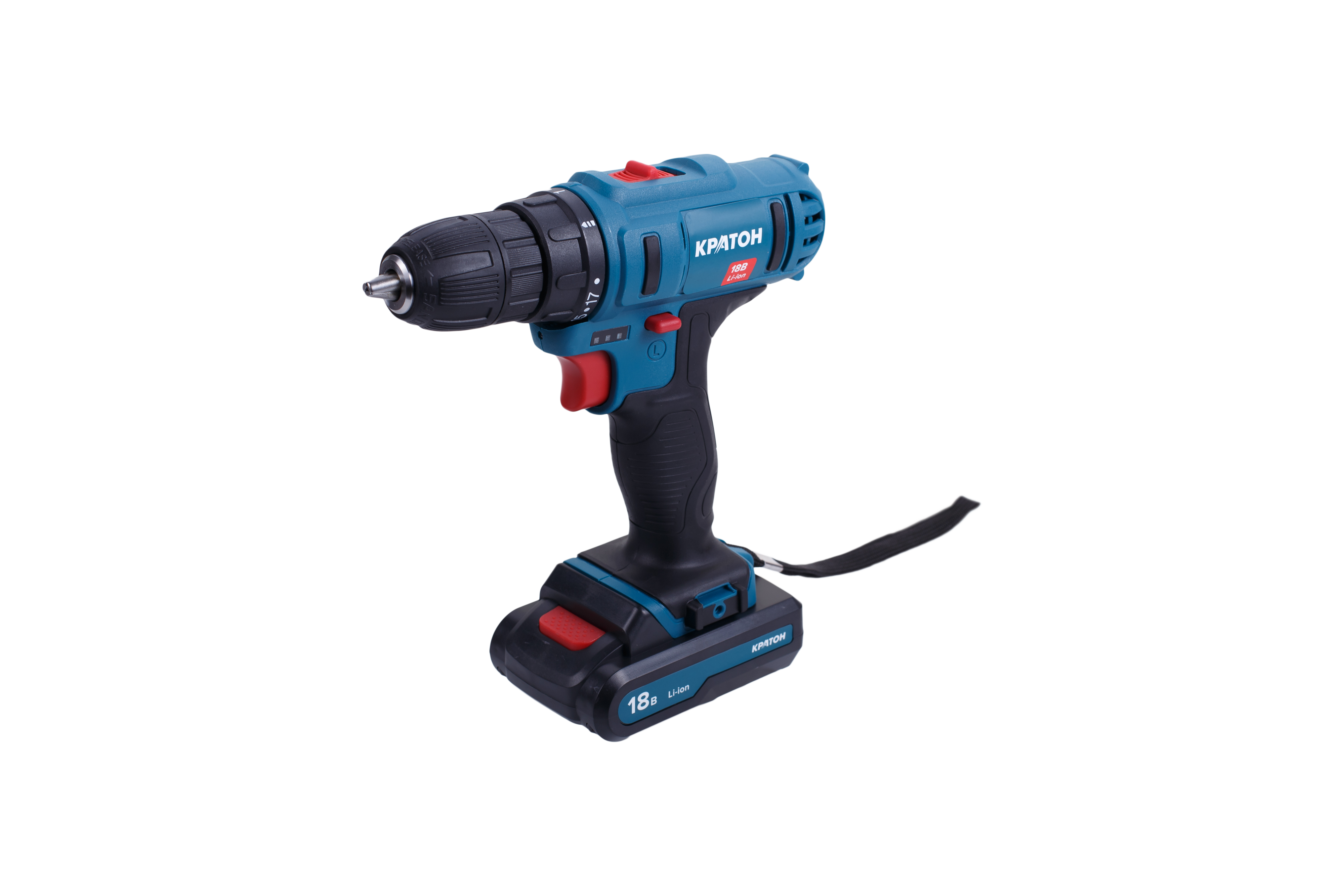 Изображение товара Аккумуляторная дрель-шуруповерт Кратон 3 11 01 057 18 В Li с комплектом аксессуаров