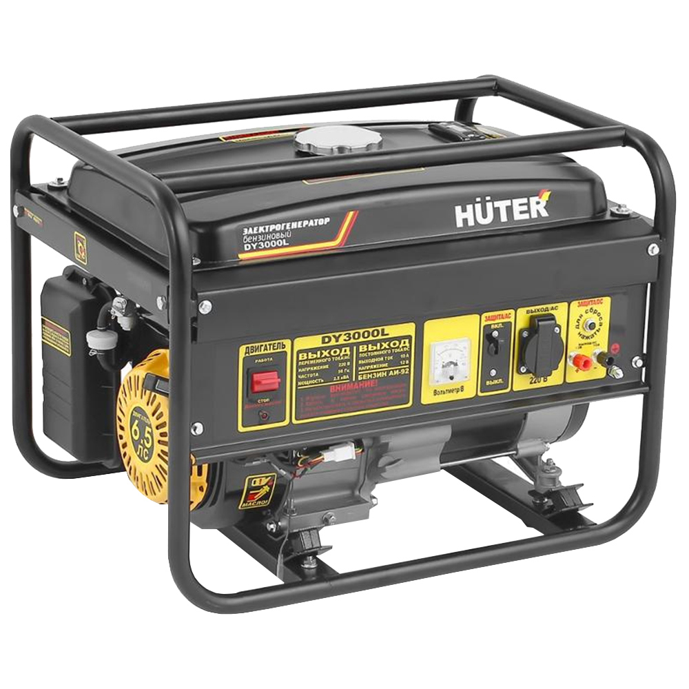 Изображение товара Бензиновый генератор HUTER DY3000L 2.5 кВт 220 В ручной запуск