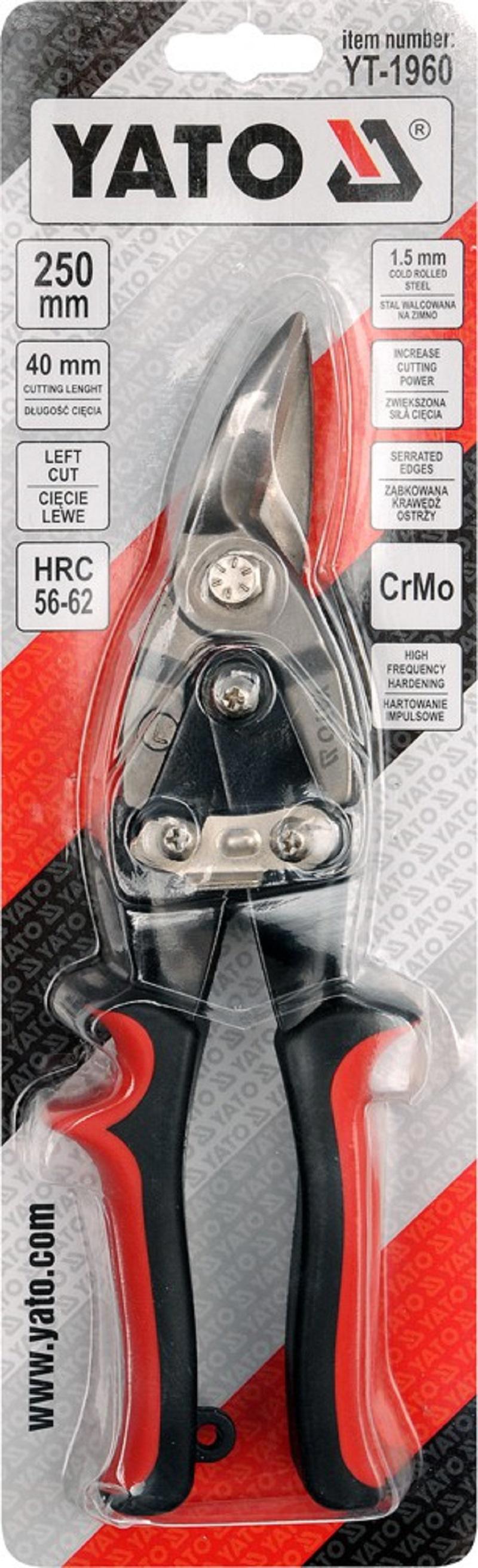 Изображение товара Профессиональные ножницы по металлу Yato YT-1960 250 мм для листового металла