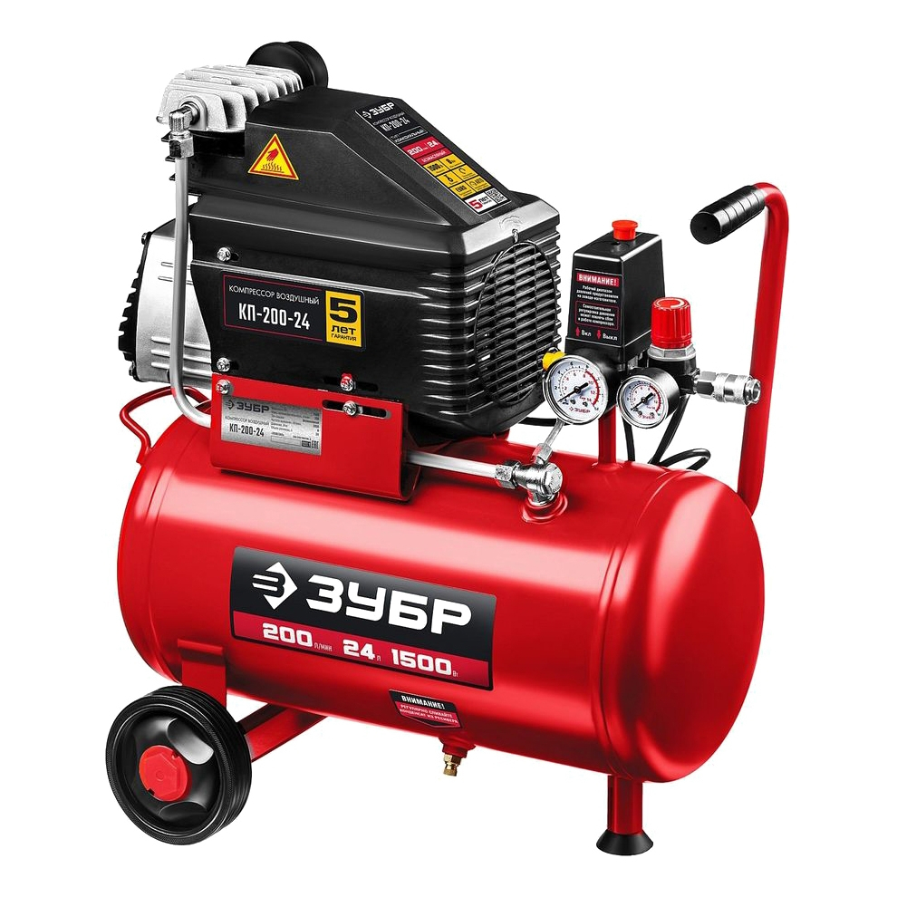 Изображение товара Компрессор поршневой безмасляный ЗУБР КП-200-24 Н6 24 л 200 л/мин