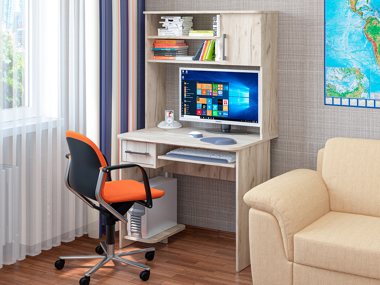 Изображение товара Компьютерный стол Пирамида СК-15 90x156x60 см из ЛДСП