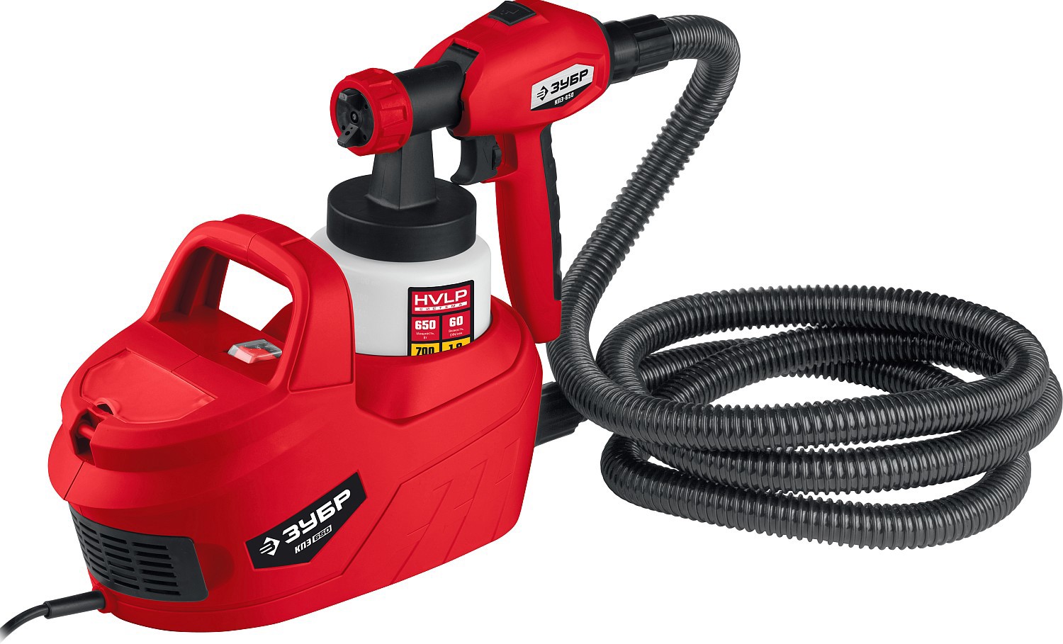 Изображение товара Краскопульт сетевой Зубр КПЭ-650, 650 Вт, 0.7 л/мин