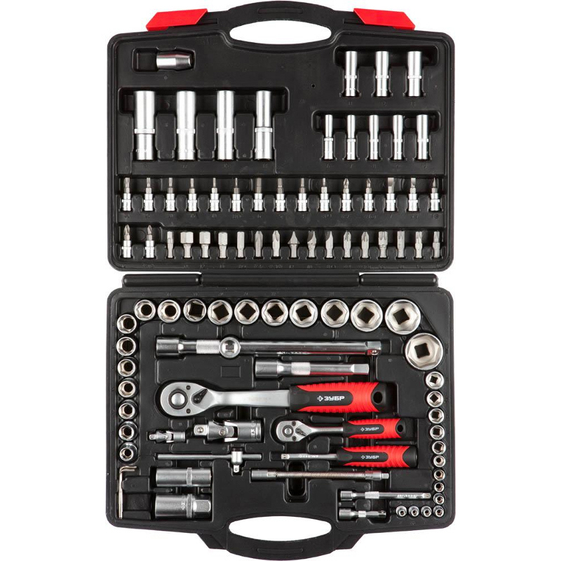 Изображение товара Набор торцевых головок с ключом 94 шт. ЗУБР 27635-H94 для ремонта и монтажа