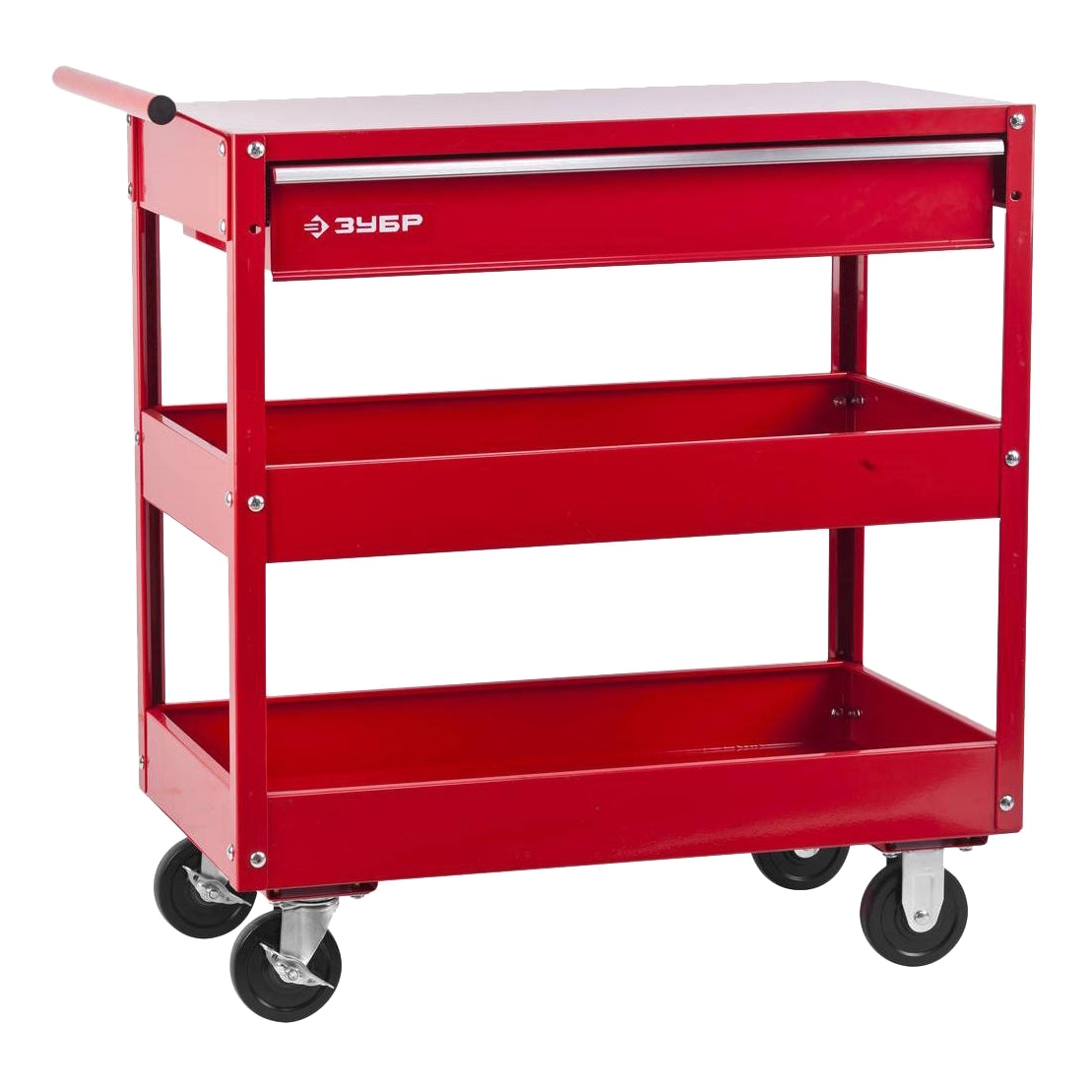 Изображение товара Ящик-тележка для инструментов Зубр 38912 мобильная металлическая с замком