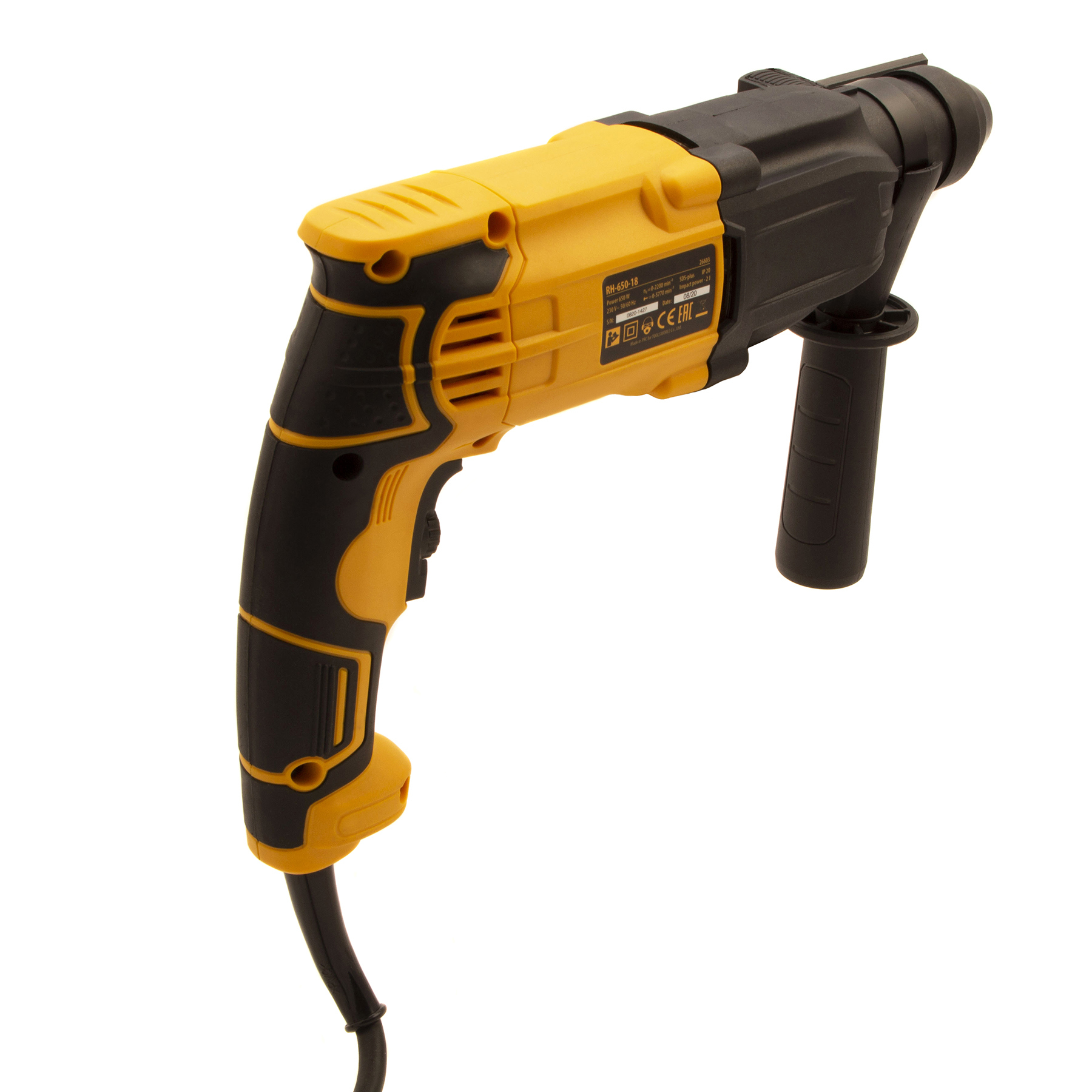 Изображение товара Перфоратор сетевой SDS Plus Denzel RH-650-18 26603, 650 Вт, 2 Дж