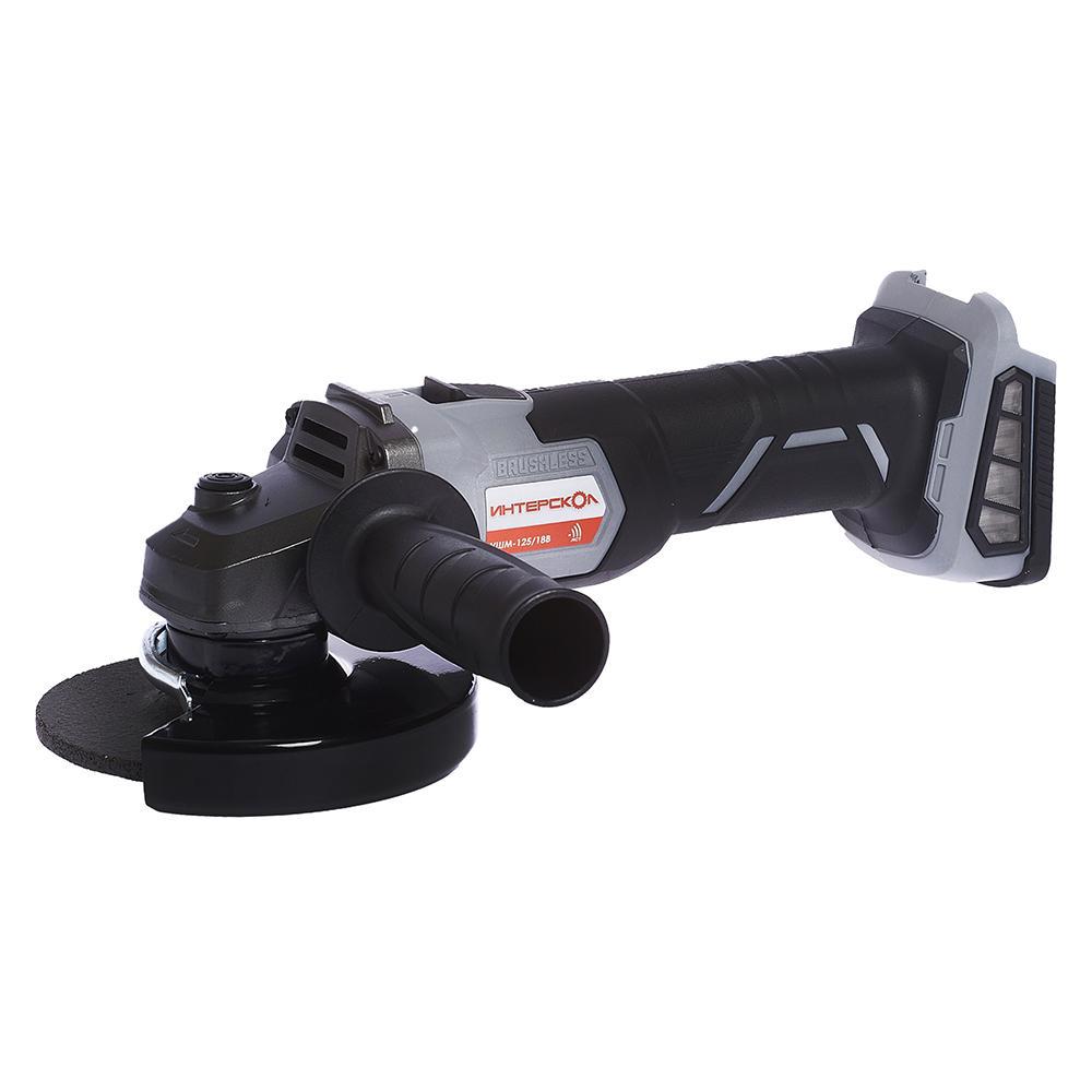 Изображение товара Аккумуляторная УШМ Интерскол УШМ-125/18В 125 мм бесщёточный мотор профессиональный
