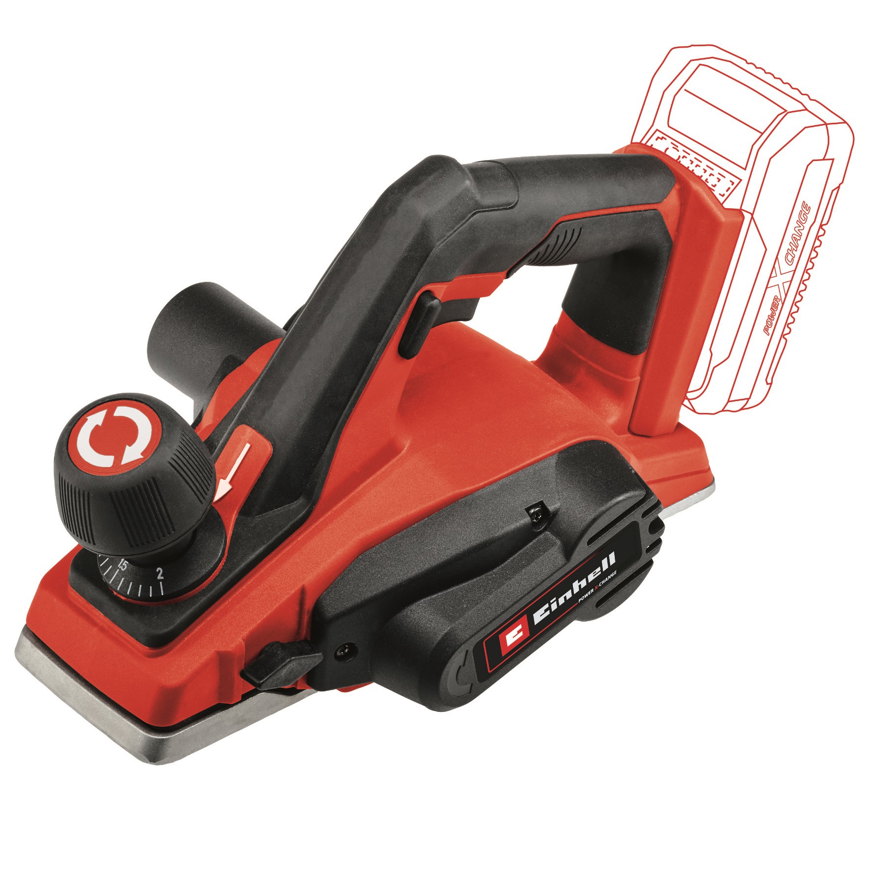 Изображение товара Рубанок аккумуляторный Einhell PXC TE-PL 18/82 Li-Solo 4345400, 18 Li-Ion без АКБ и ЗУ, 82 мм