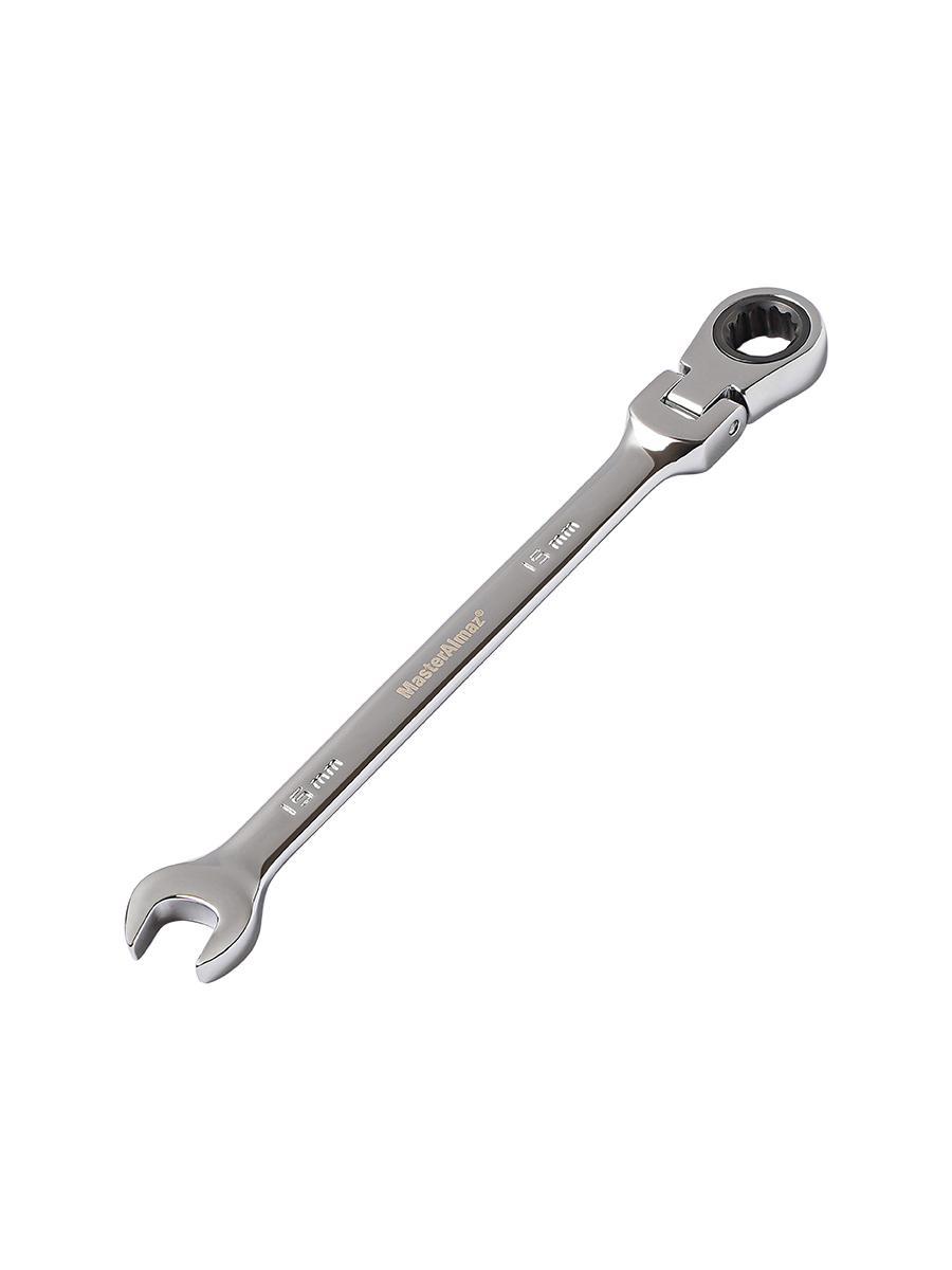 Изображение товара Ключ комбинированный шарнирный с трещоткой МастерАлмаз 10502923 15 мм