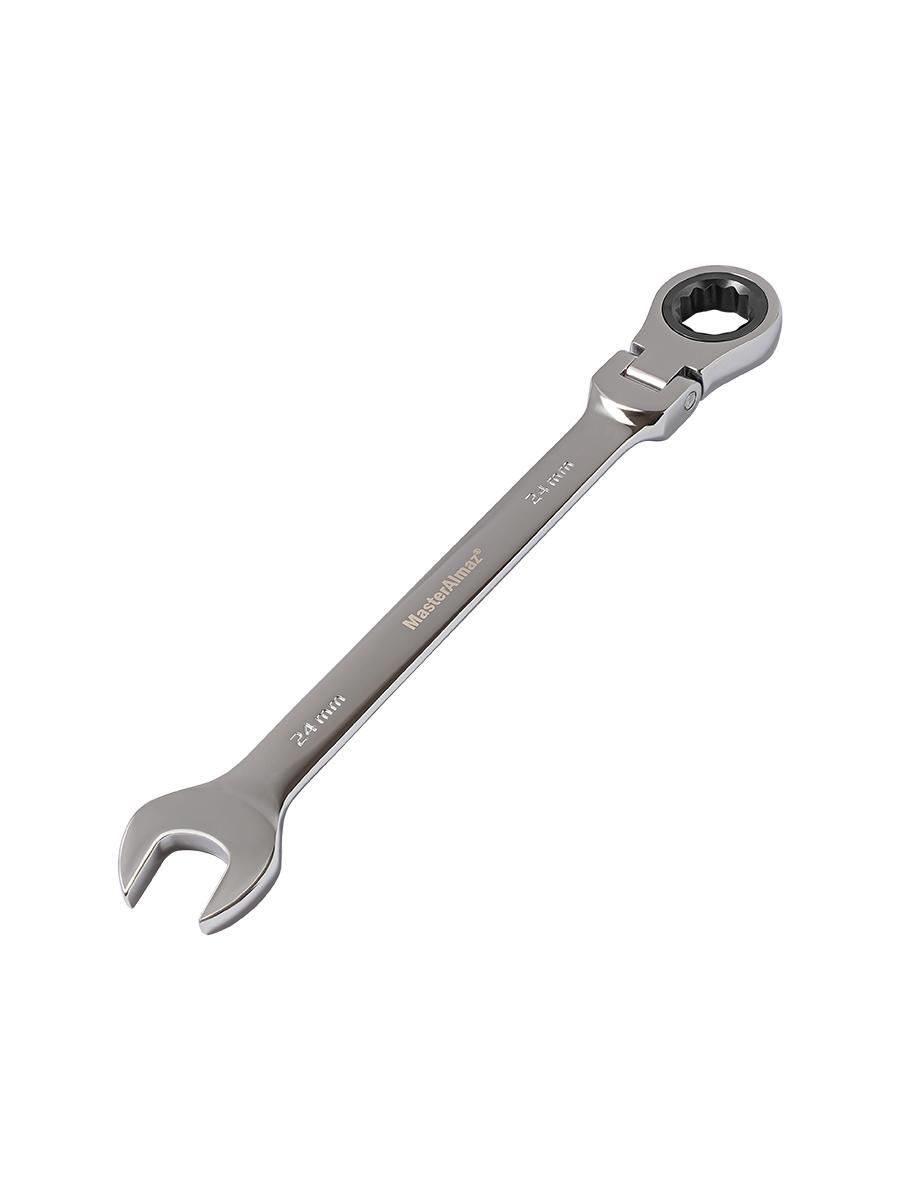 Изображение товара Ключ комбинированный шарнирный с трещоткой МастерАлмаз 24 мм 10502927 профессиональный