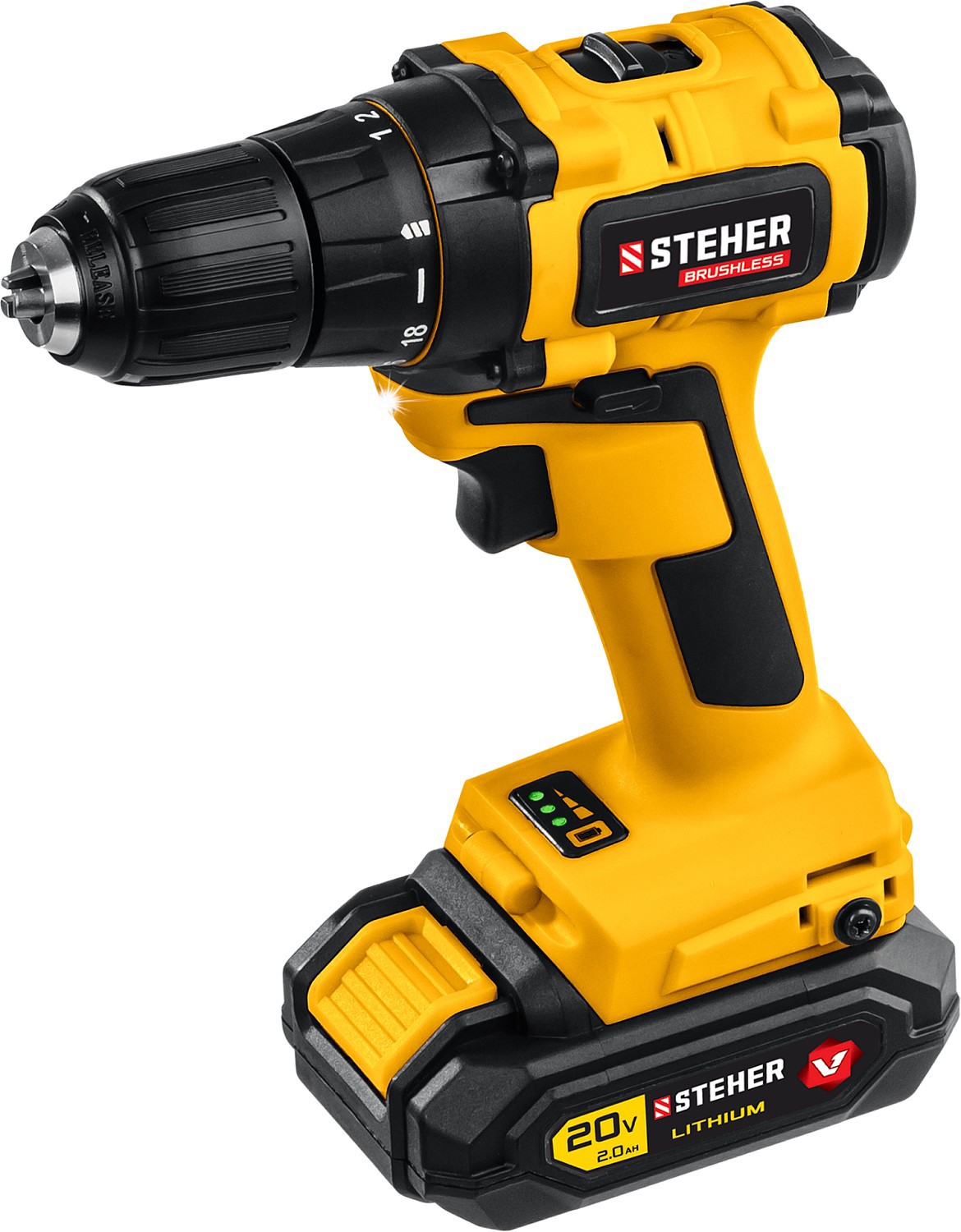 Изображение товара Дрель-шуруповерт аккумуляторная Steher CDB-200-1 20 В