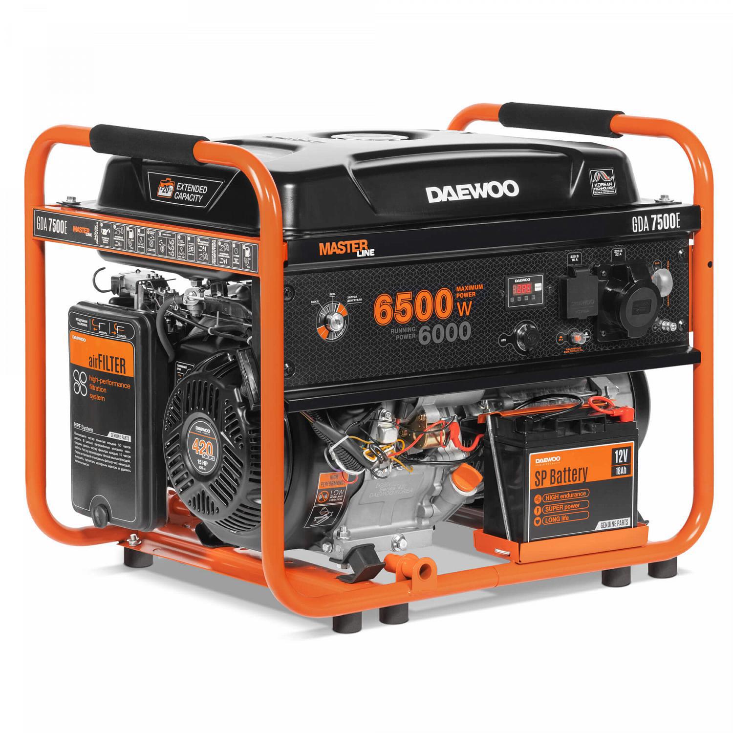 Изображение товара Генератор бензиновый Daewoo GDA 7500E, 6.5 кВт