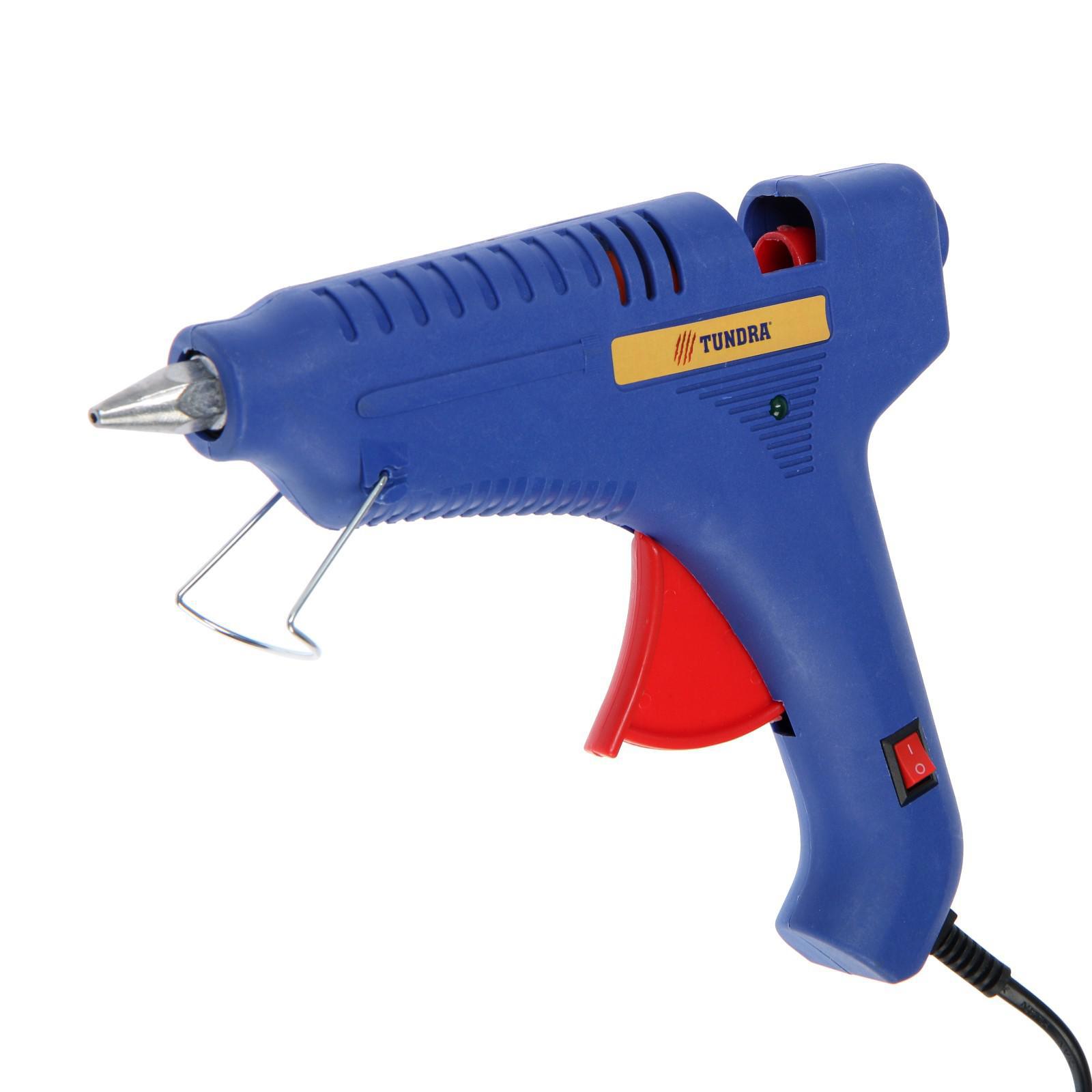 Изображение товара Клеевой пистолет Tundra 4365665, 60 Вт, 220 В, шнур 1.2 м, выключатель, индикатор, антикапля, 11 мм