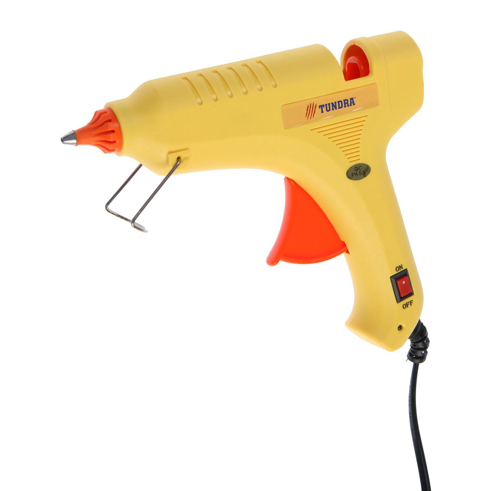 Изображение товара Клеевой пистолет Tundra 6074035, 80 Вт, 220 В, выключатель, индикатор, антикапля, шнур 1.3 м, 11 мм