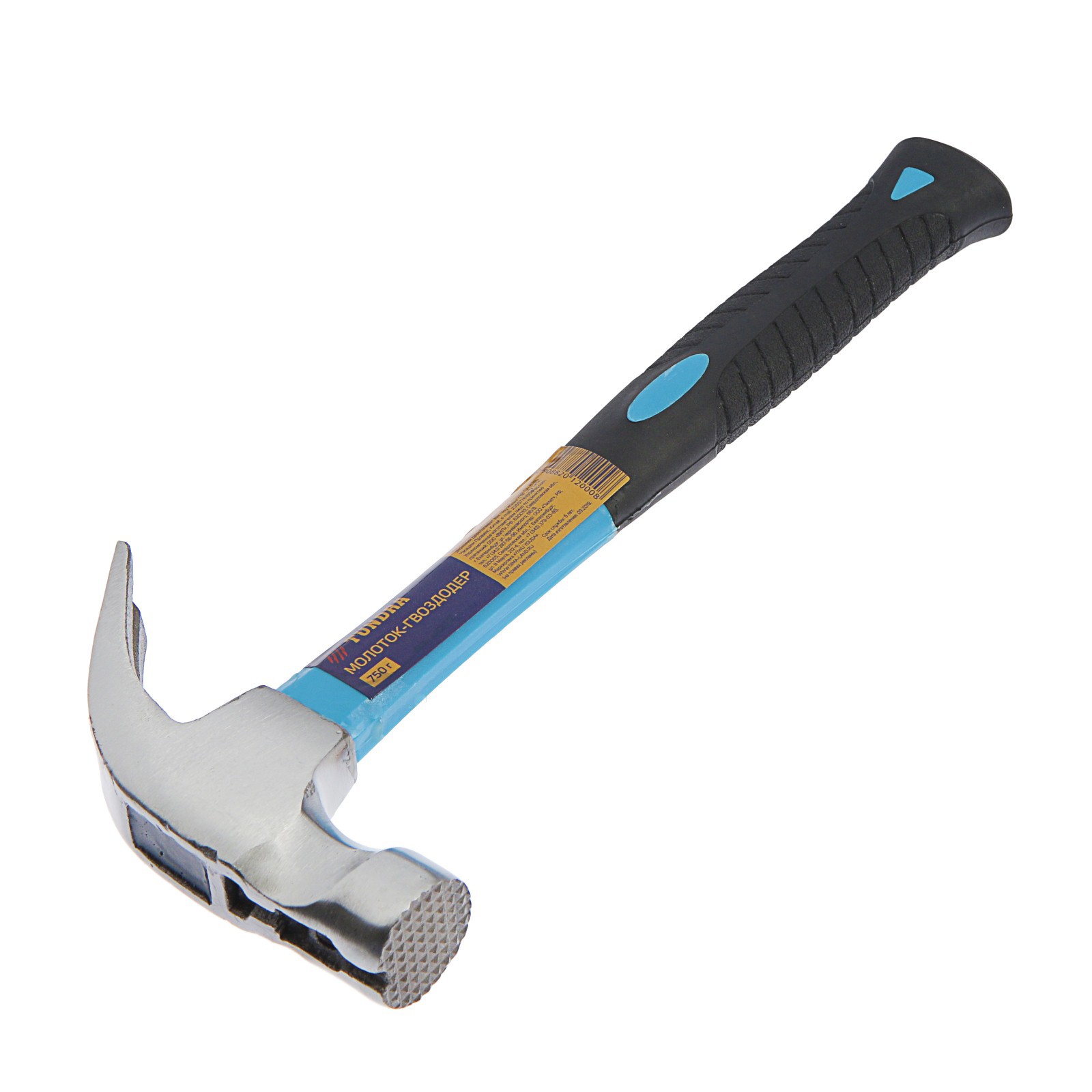 Изображение товара Молоток-гвоздодер Tundra 882012 фиберглассовая рукоятка 750 г