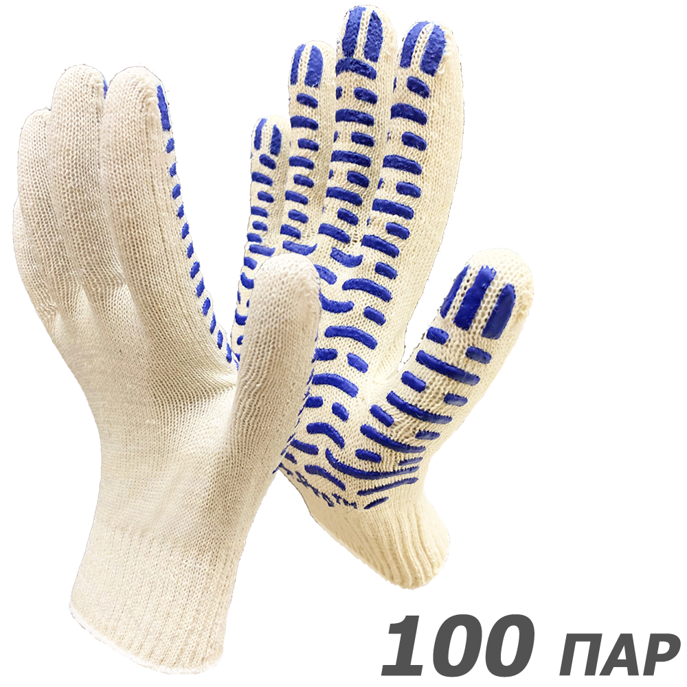 Изображение товара Перчатки хлопковые Master-Pro Актив-волна 2310-AV-100-PVC, усиленные и чувствительные для работы