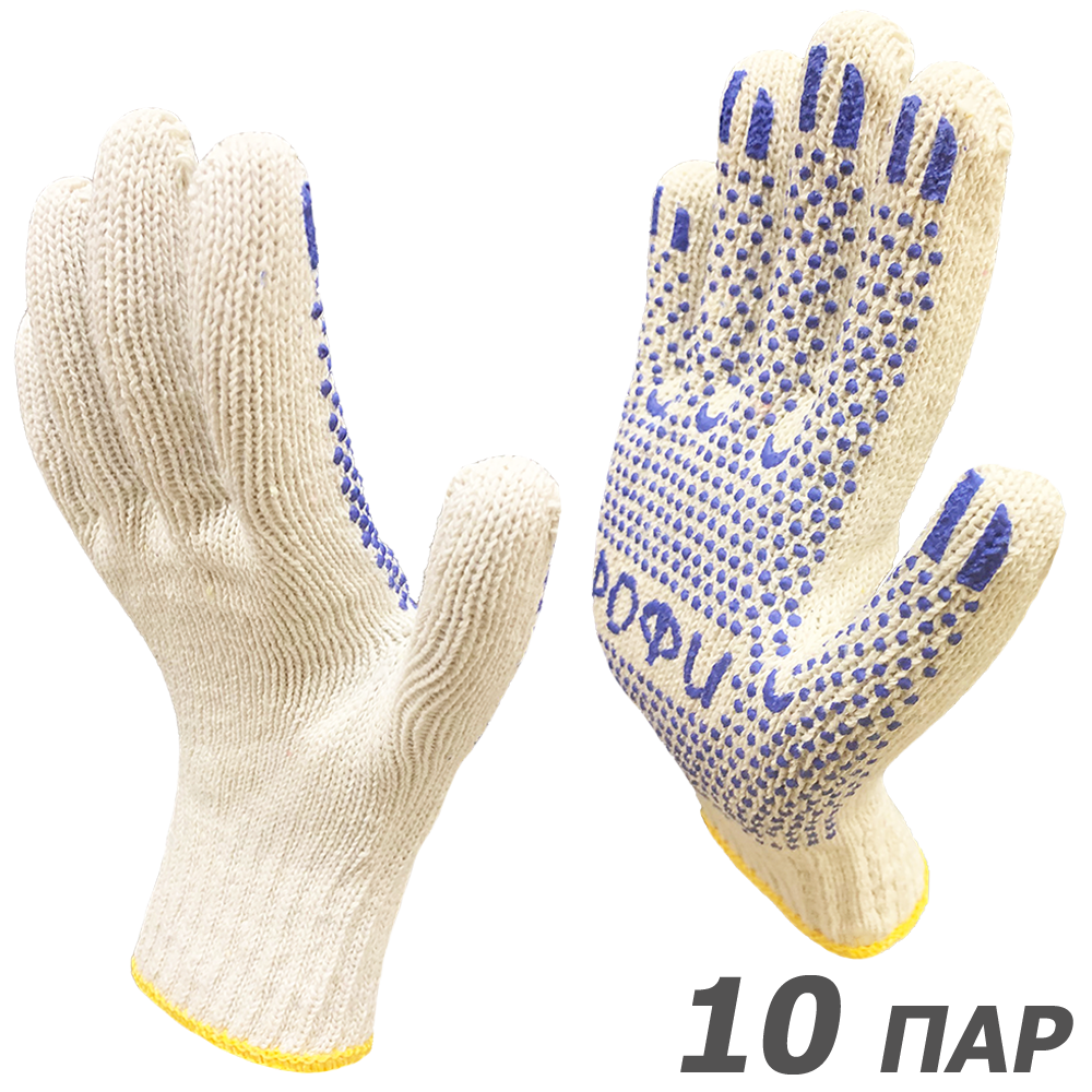 Изображение товара Перчатки хлопковые Master-Pro Профи 5807-PRF-10, 10 шт, размер 10 / XL