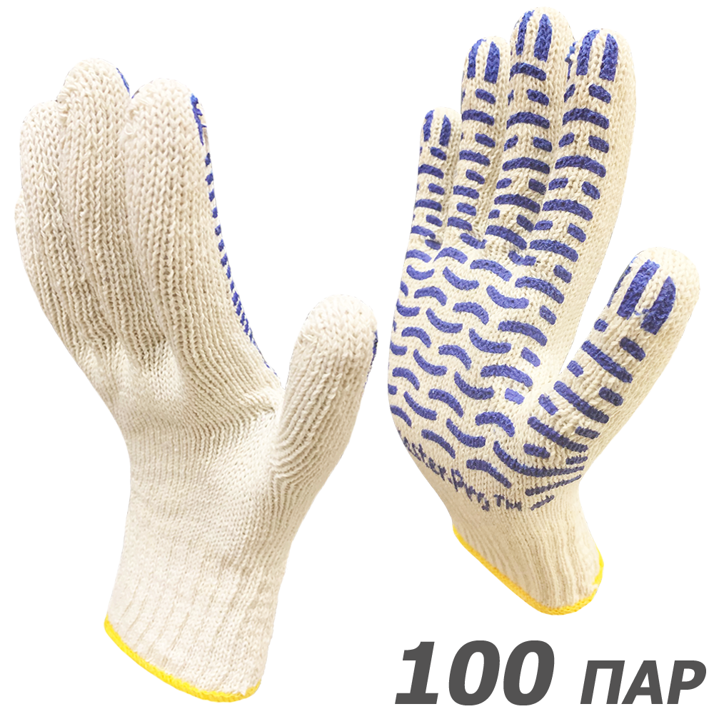 Изображение товара Перчатки хлопковые Master-Pro Волна 4907-WV-100, размер 9/L, 100 шт