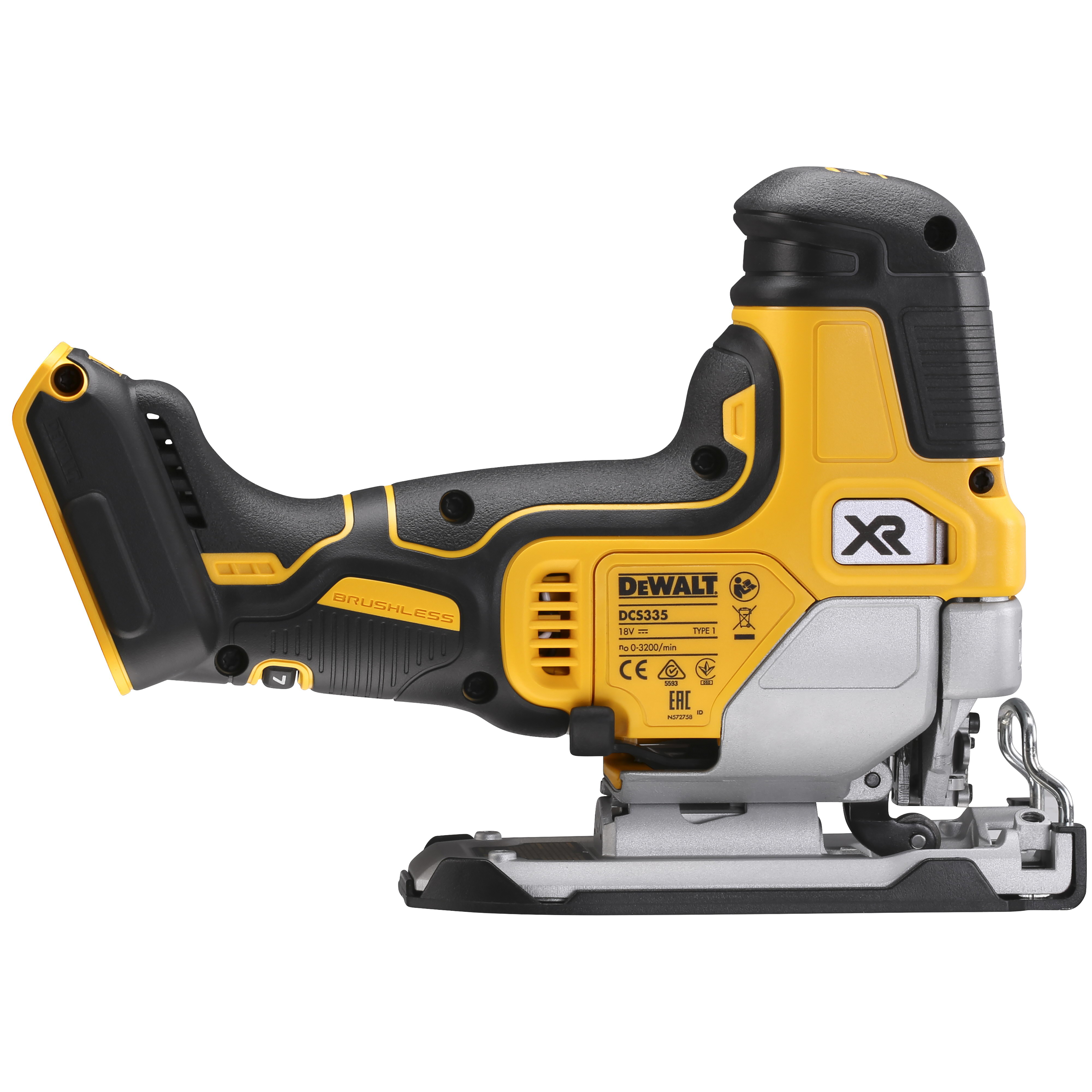 Изображение товара Аккумуляторный лобзик DeWalt DCS335N-XJ с маятниковым ходом и регулировкой угла Изображение товара Аккумуляторный лобзик DeWalt DCS335N-XJ с маятниковым ходом и регулировкой угла