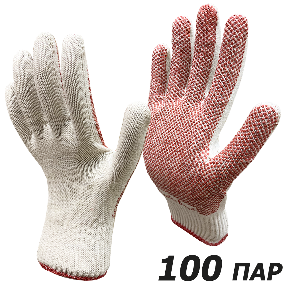 Изображение товара Перчатки рабочие Master-Pro 3210-SP-100-PVC белые ПВХ размер 9/L