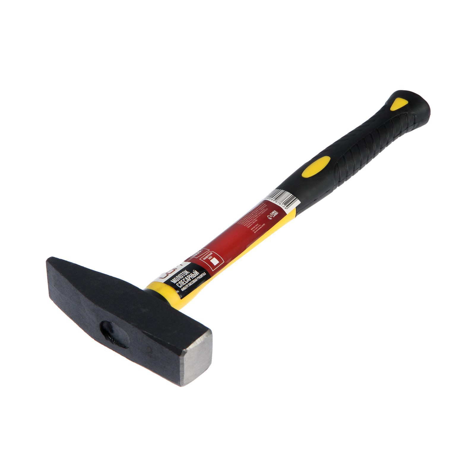 Изображение товара Молоток слесарный ЛОМ с квадратным боеком и фиберглассовой рукояткой 1000 г