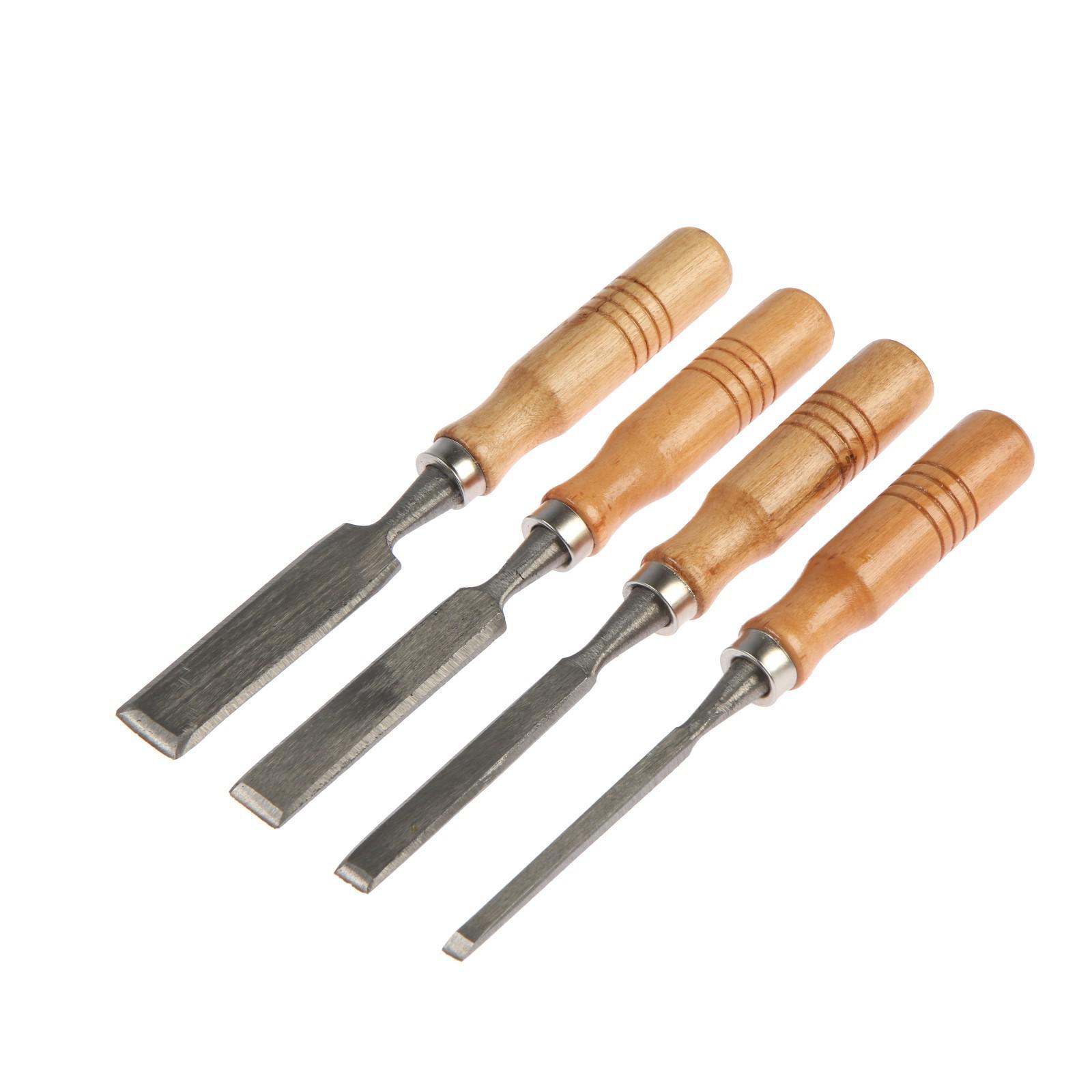 Изображение товара Набор стамесок ЛОМ 6 12 18 24 мм деревянная рукоятка