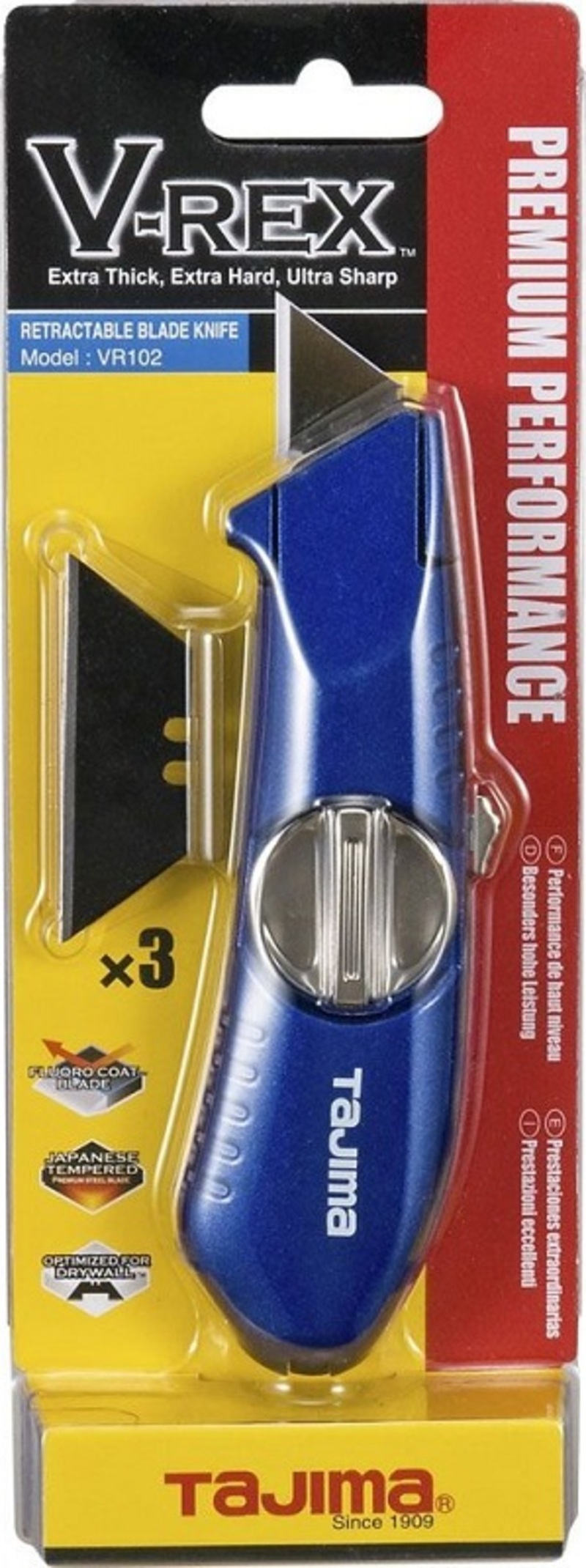 Изображение товара Строительный нож Tajima V-REX VR102D 18x25 мм с 3 сменными лезвиями