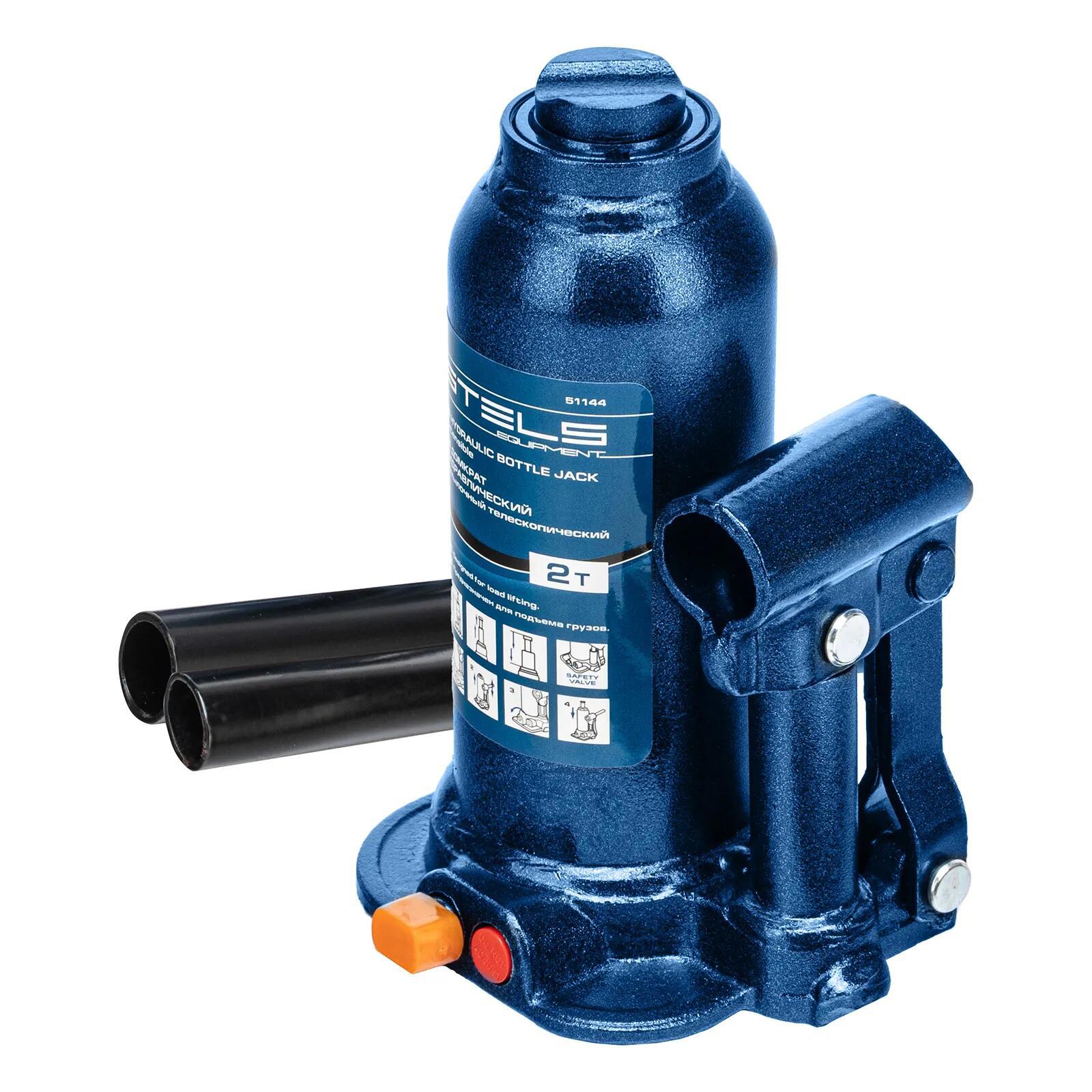Изображение товара Домкрат бутылочный гидравлический Stels 51144 до 2 т, 170-380 мм