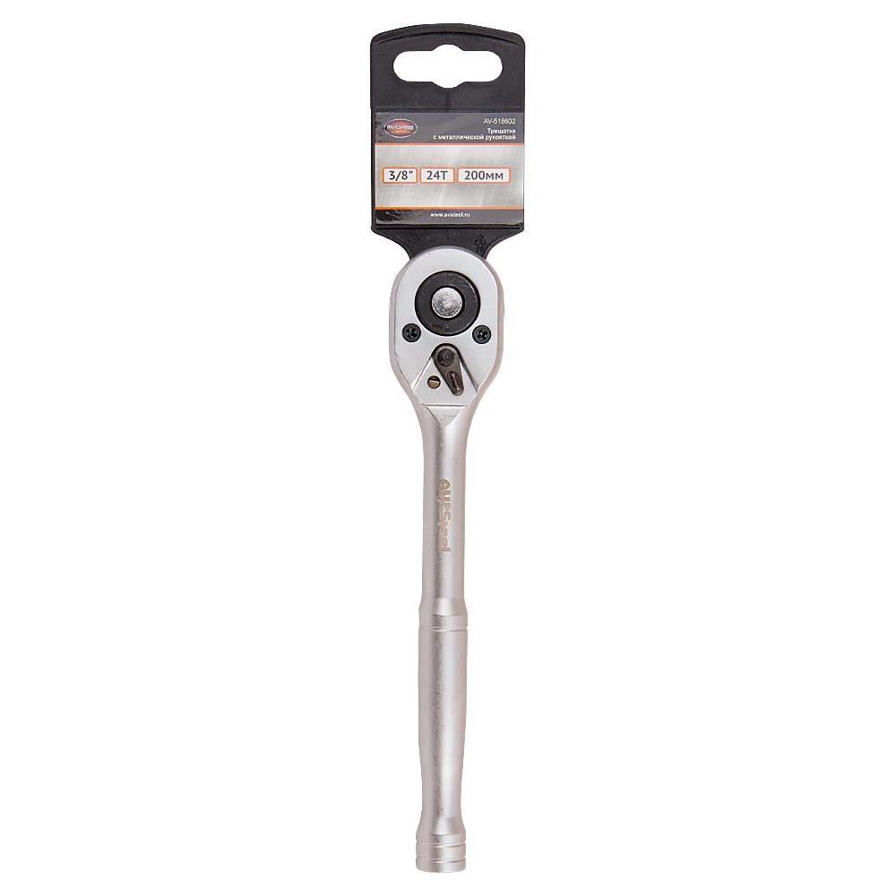 Изображение товара Ключ трещотка AV Steel AV-518602 3/8 дюйма 200 мм 24 зубца