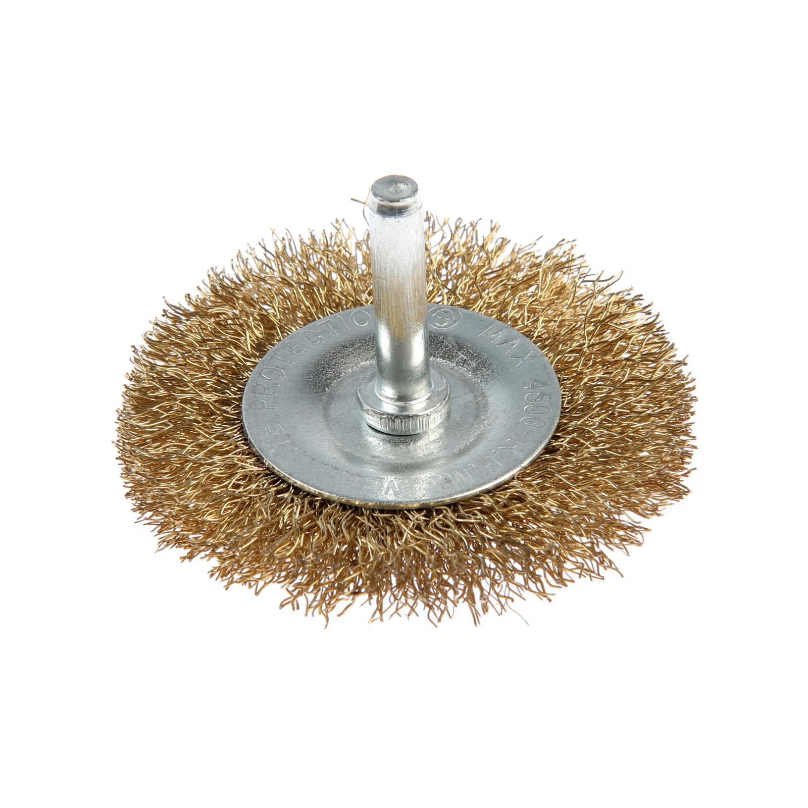 Изображение товара Щетка для дрели плоская Тундра 1032376 65 мм металлическая для шлифовки и очистки