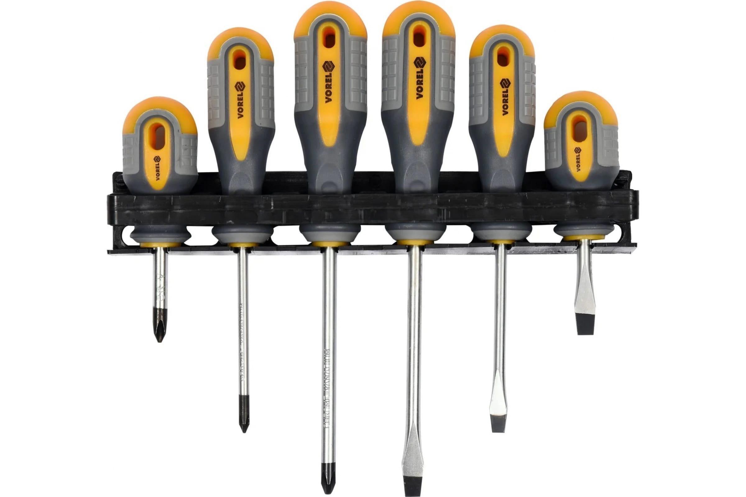 Изображение товара Набор отверток Vorel 60783, 6 предметов с резинопластиковыми ручками