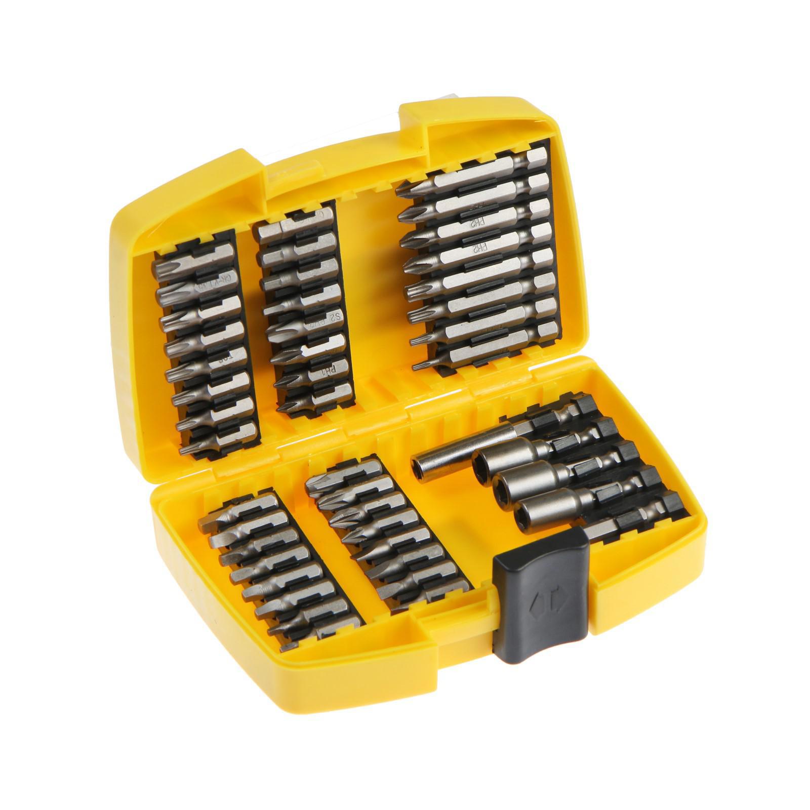 Изображение товара Набор магнитных бит и головок Тундра 45 предметов с кейсом