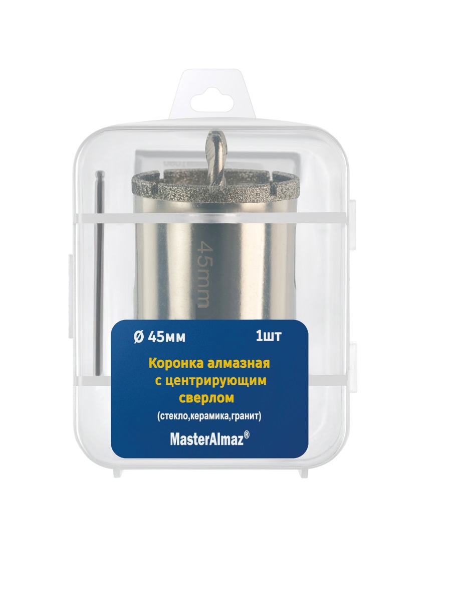 Изображение товара Коронка алмазная по керамике 45 мм МастерАлмаз для стекла и камня