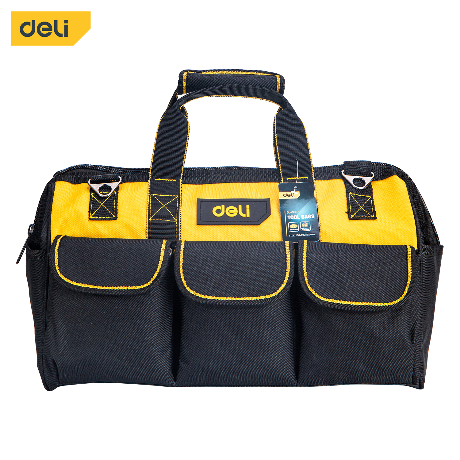 Изображение товара Сумка для инструментов Deli Tools DL430117 270x400x200 мм из ткани Оксфорд