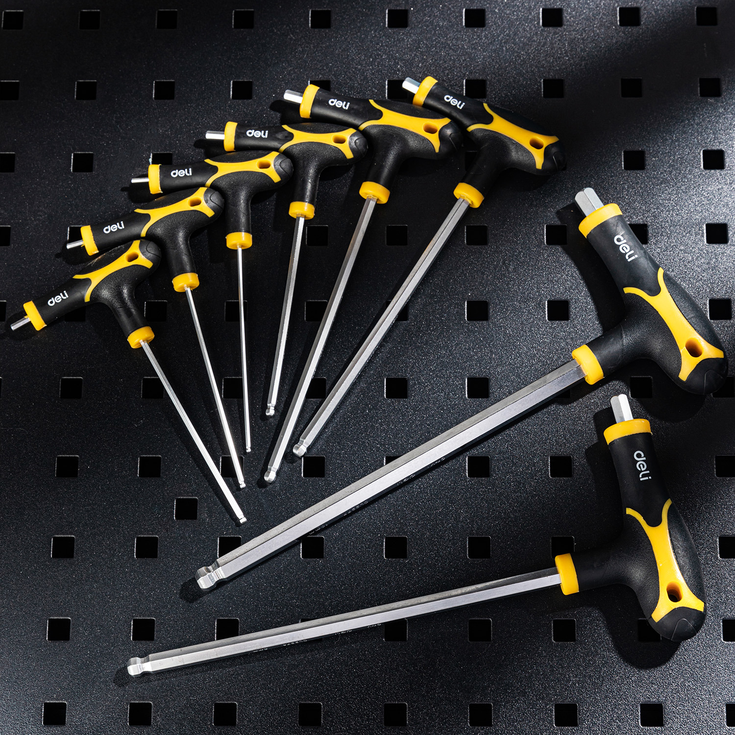 Изображение товара Набор ключей имбусовых шестигранных Deli Tools DL233208 2-10 мм, 8 предметов Изображение товара Набор ключей имбусовых шестигранных Deli Tools DL233208 2-10 мм, 8 предметов
