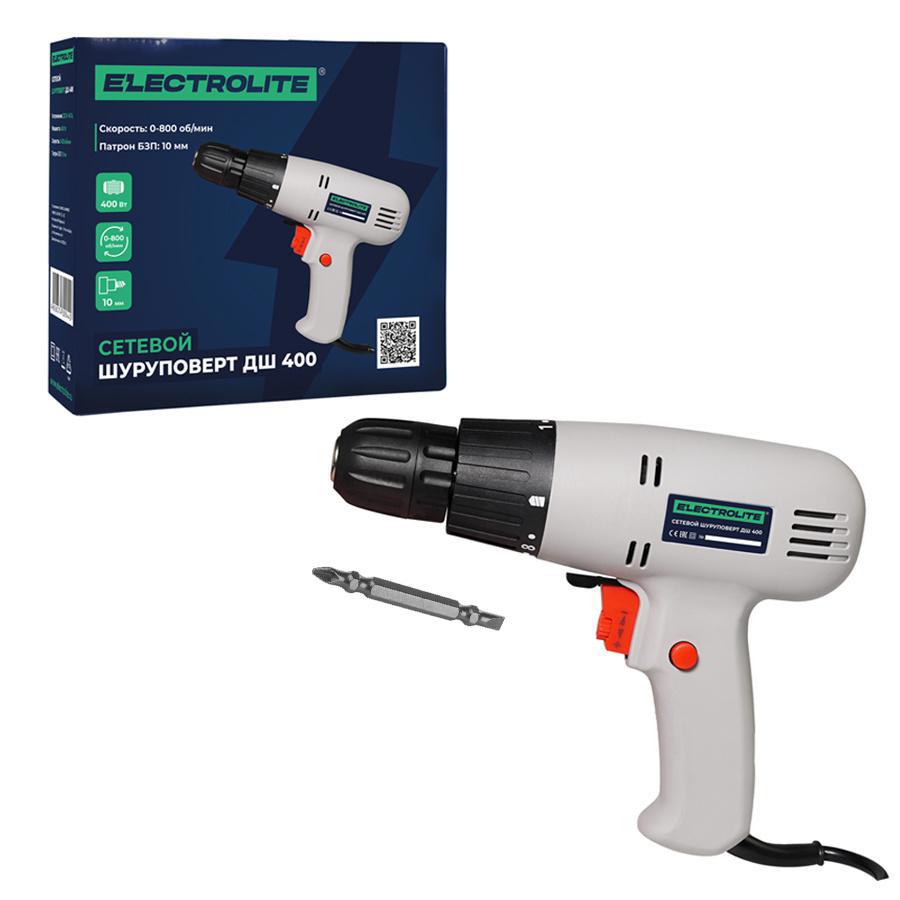 Изображение товара Сетевая дрель-шуруповерт ELECTROLITE ДШ 400 400 Вт с быстрым зажимом