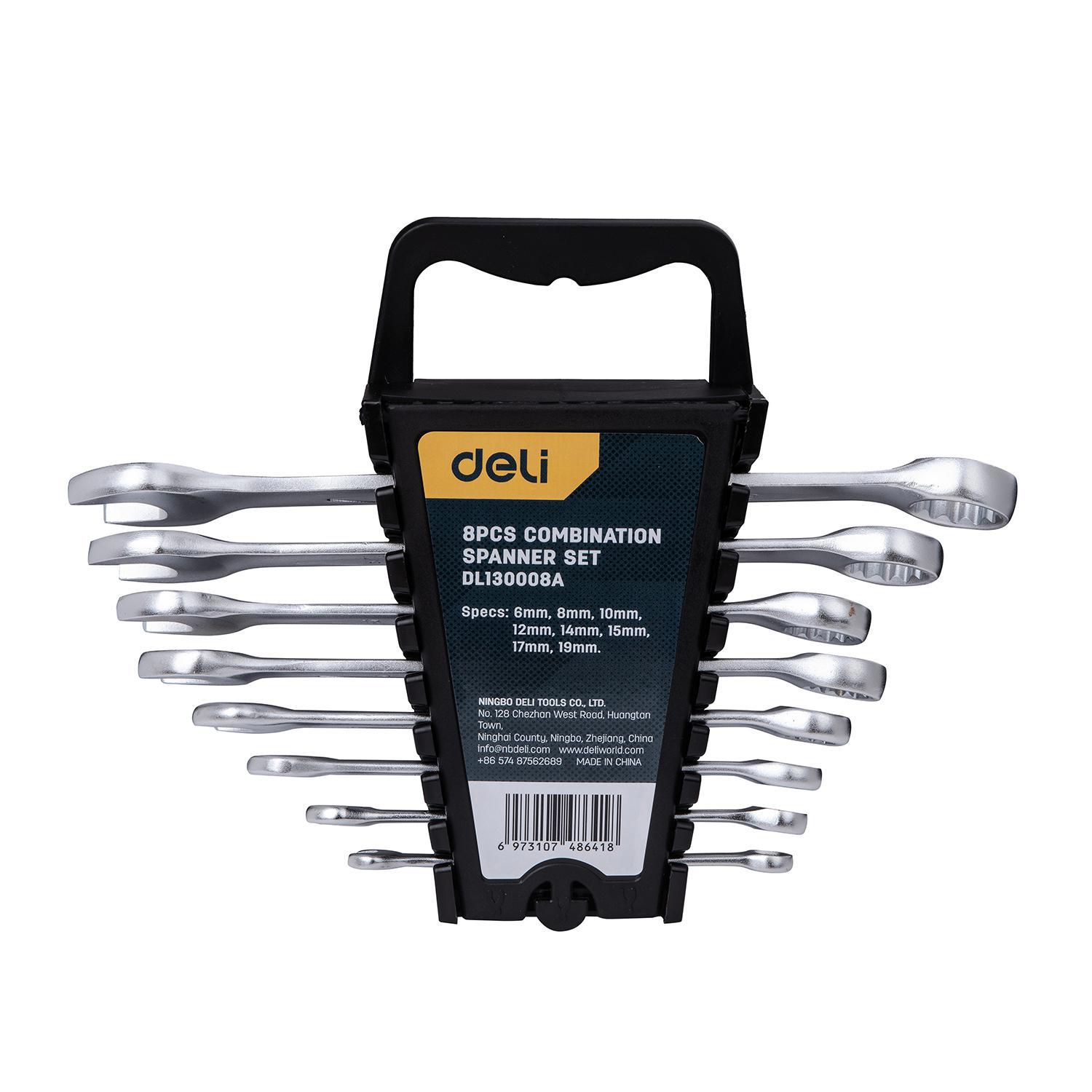 Изображение товара Набор ключей комбинированных Deli Tools DL130008A 6-19 мм, 8 предметов
