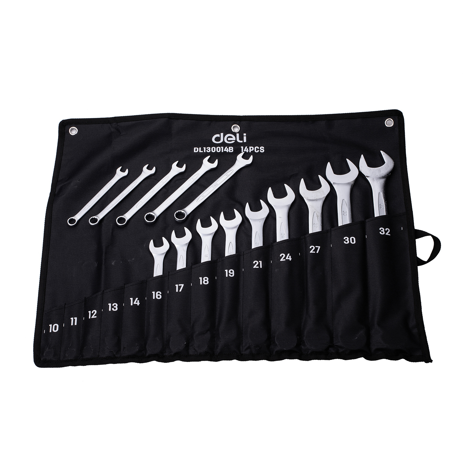 Изображение товара Комплект комбинированных гаечных ключей Deli Tools DL130014B 14 предметов 6-24 мм