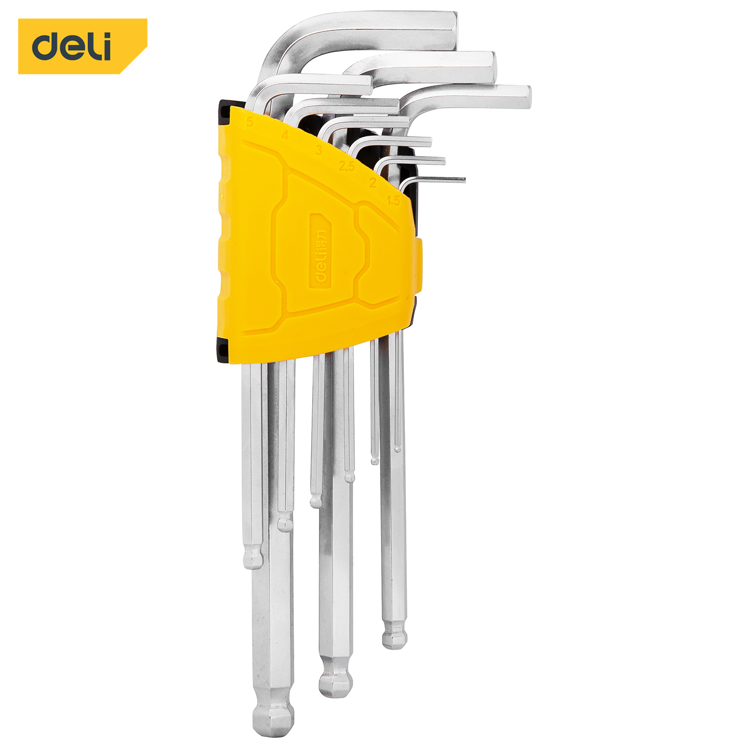 Изображение товара Набор имбусовых шестигранных ключей Deli Tools DL3088 1.5-10 мм 9 предметов