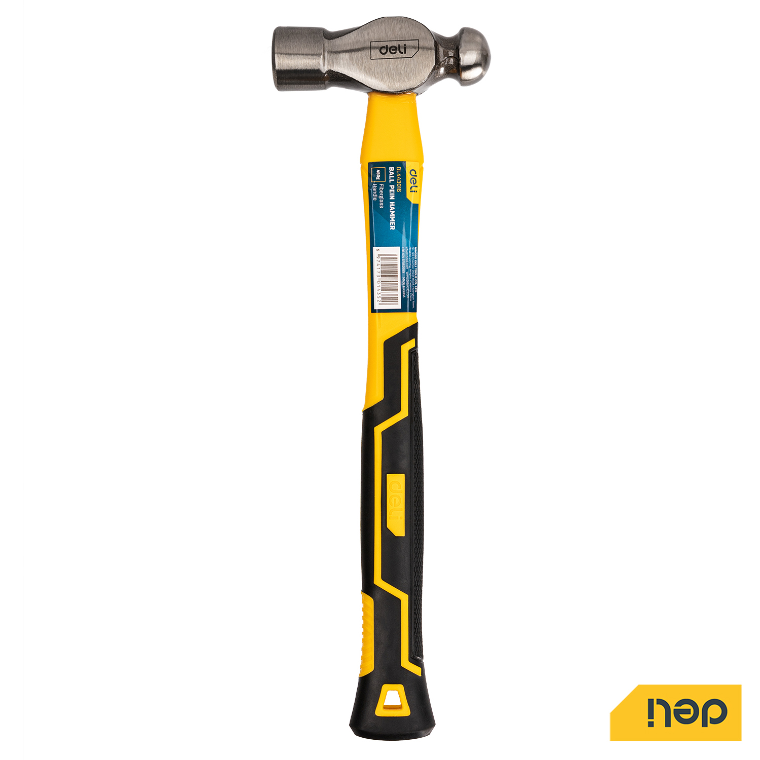 Изображение товара Молоток рихтовочный Deli Tools DL443016 фиберглассовая рукоятка 450 г